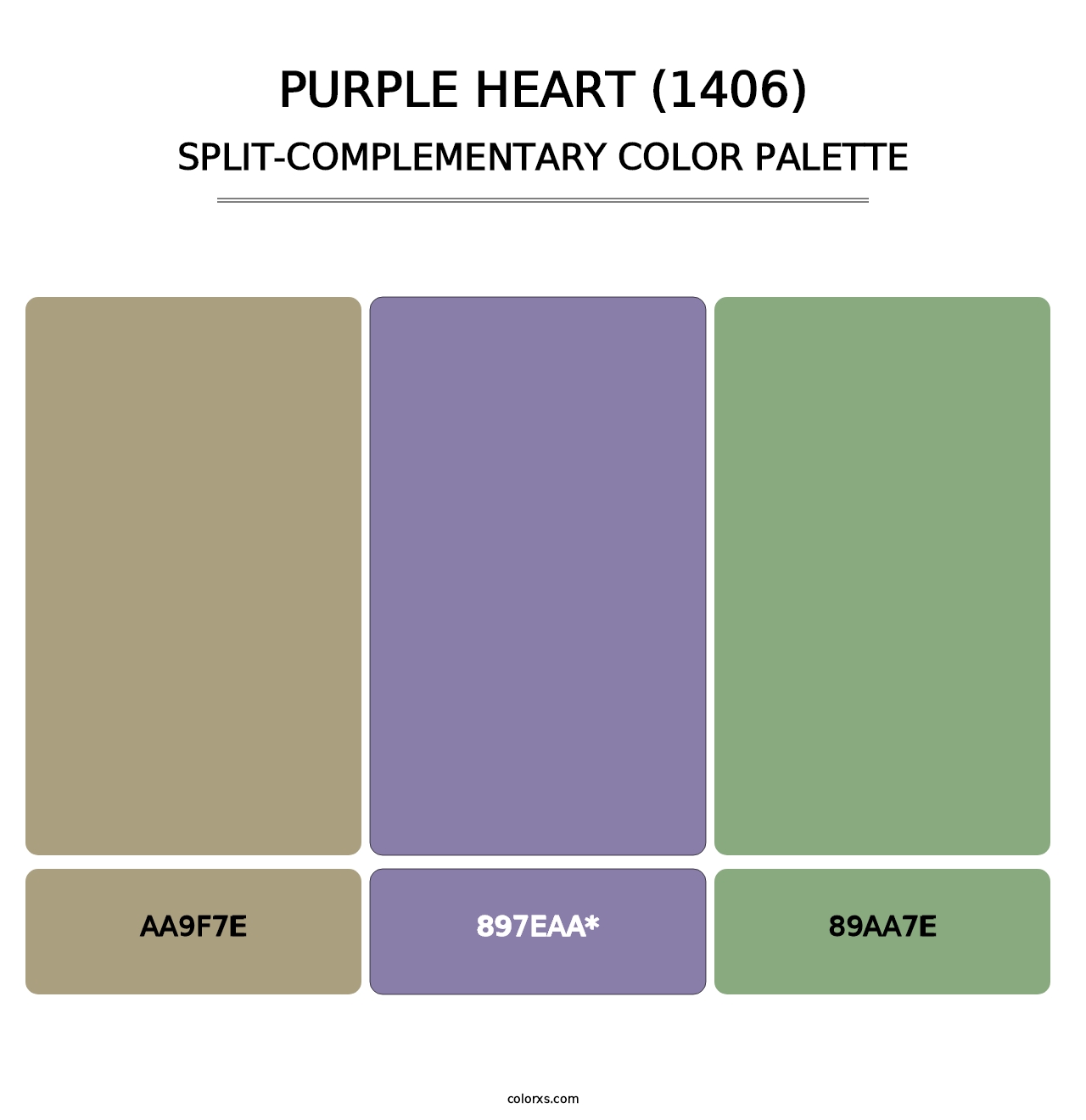 Purple Heart (1406) - Split-Complementary Color Palette