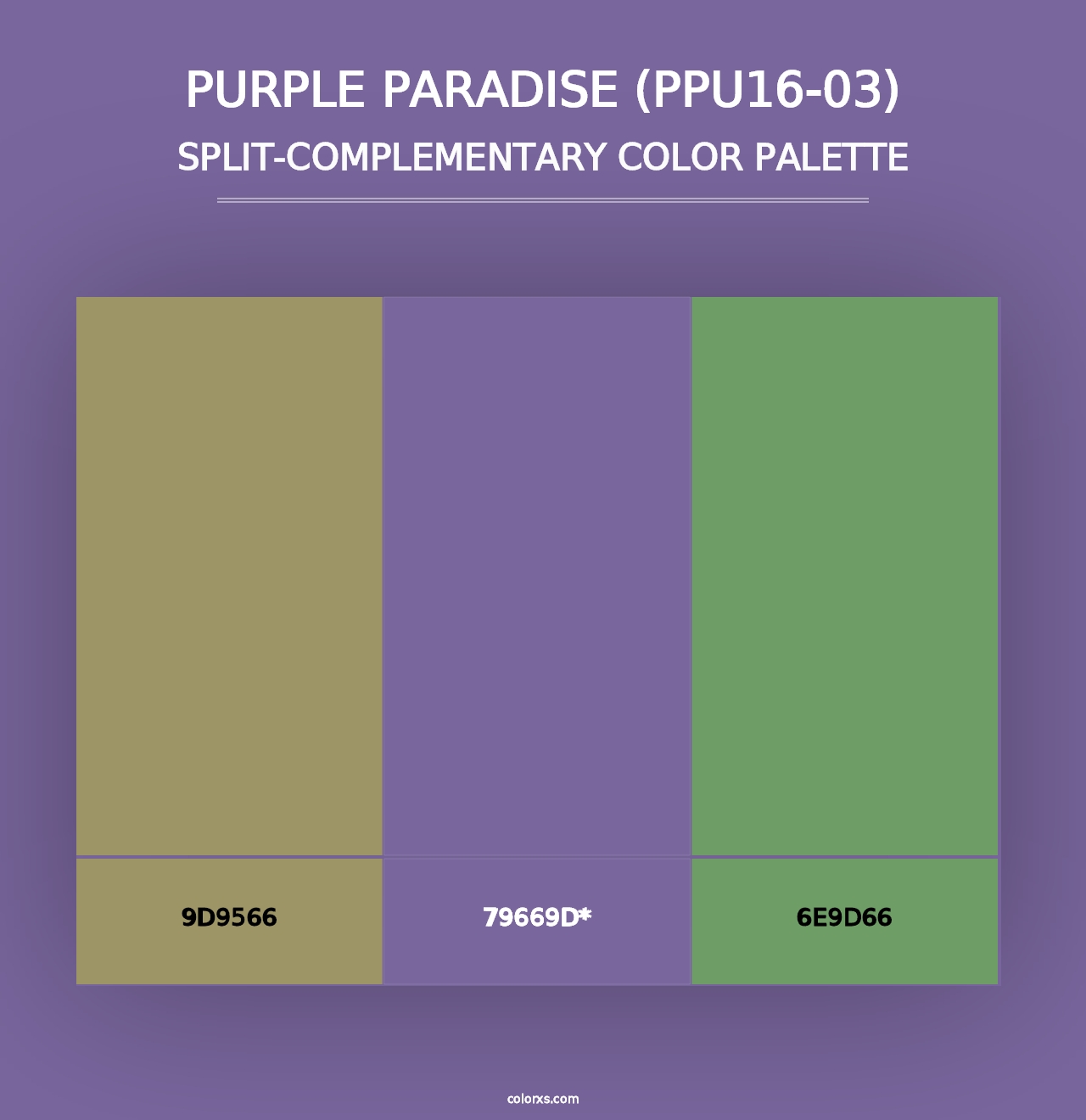 Purple Paradise (PPU16-03) - Split-Complementary Color Palette