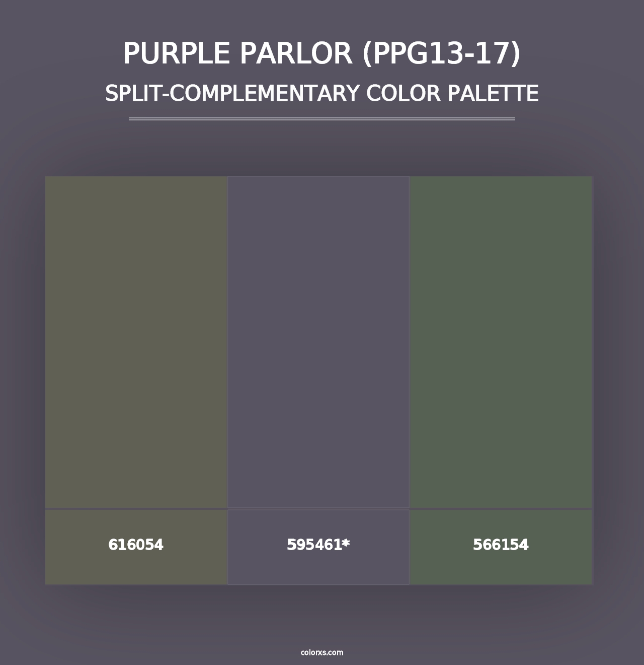 Purple Parlor (PPG13-17) - Split-Complementary Color Palette