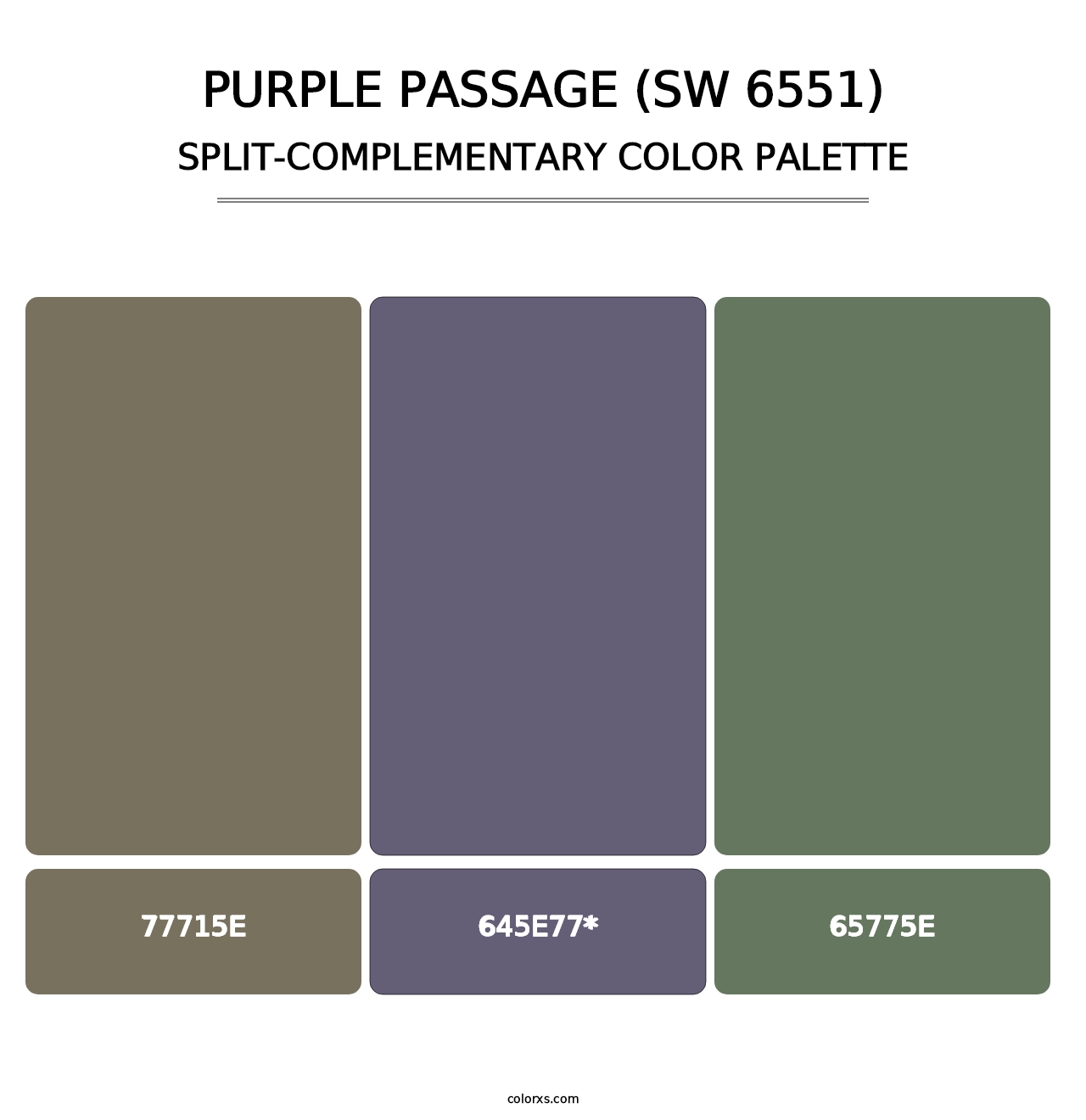 Purple Passage (SW 6551) - Split-Complementary Color Palette