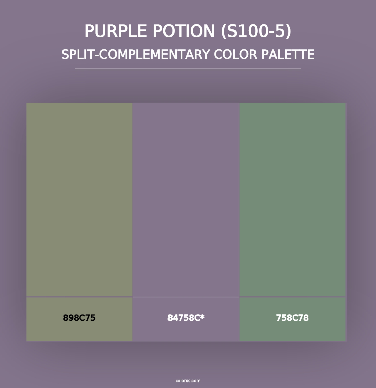 Purple Potion (S100-5) - Split-Complementary Color Palette