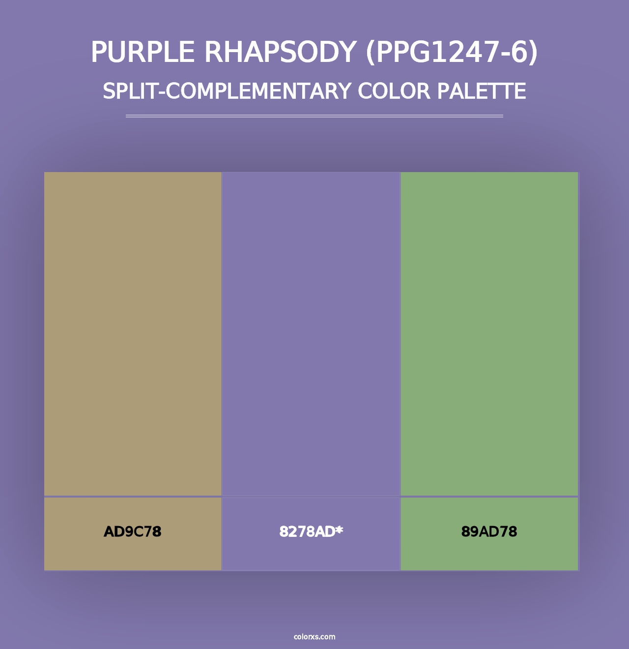 Purple Rhapsody (PPG1247-6) - Split-Complementary Color Palette