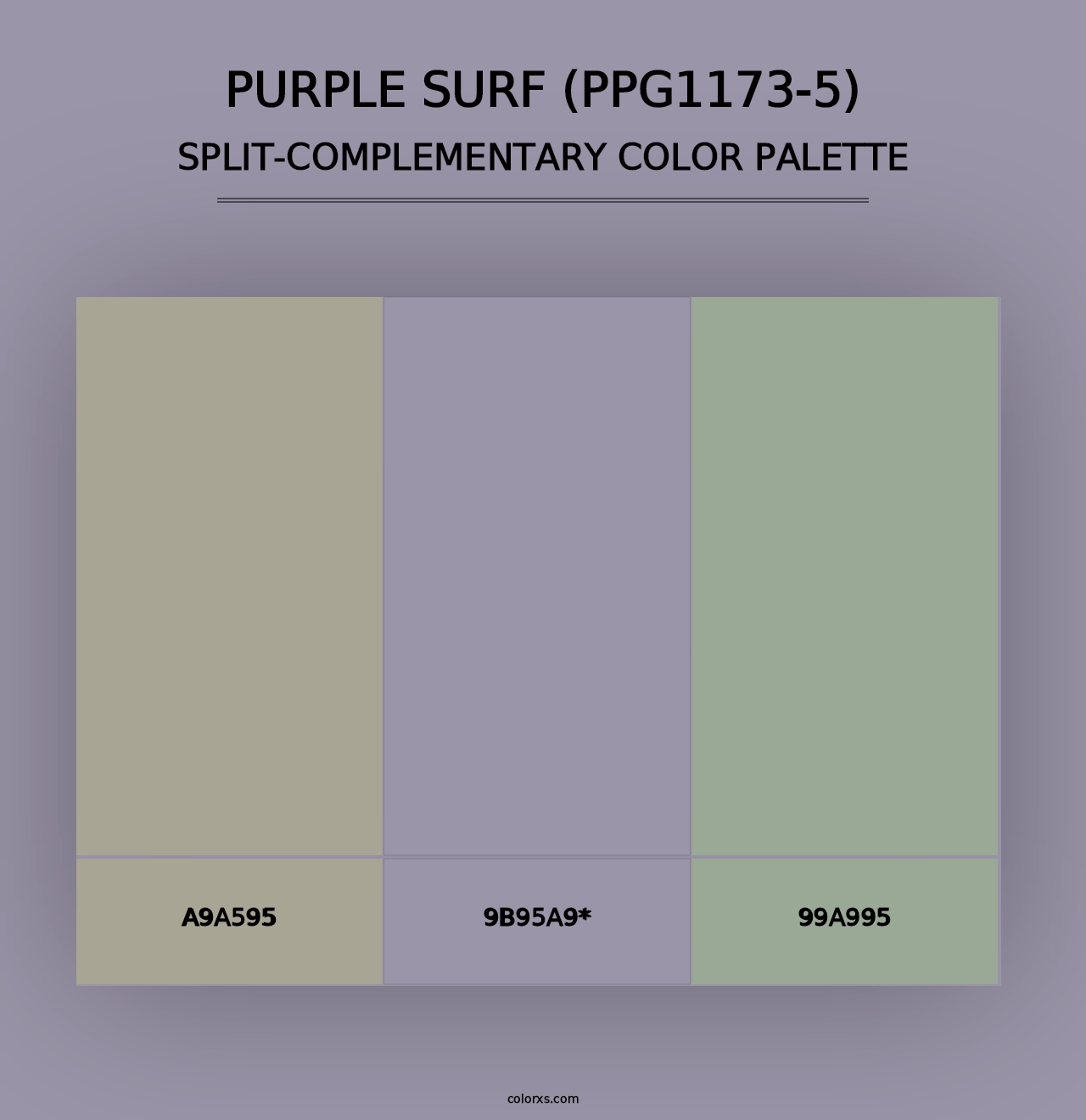 Purple Surf (PPG1173-5) - Split-Complementary Color Palette