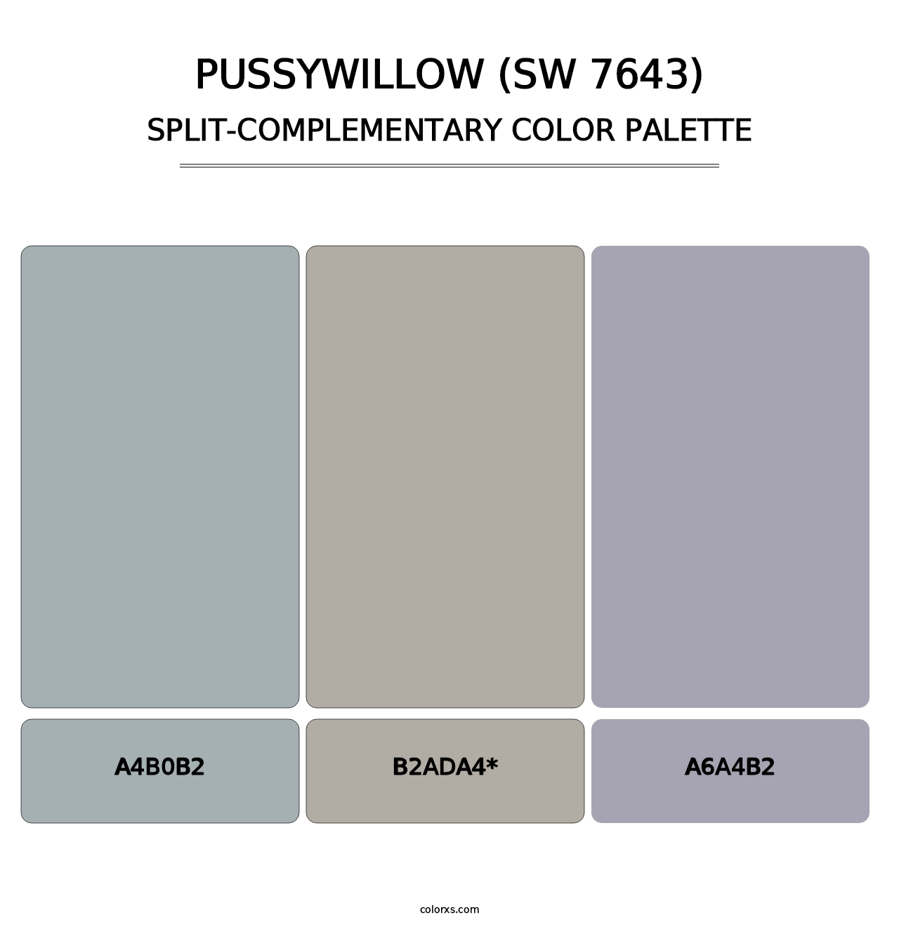 Pussywillow (SW 7643) - Split-Complementary Color Palette