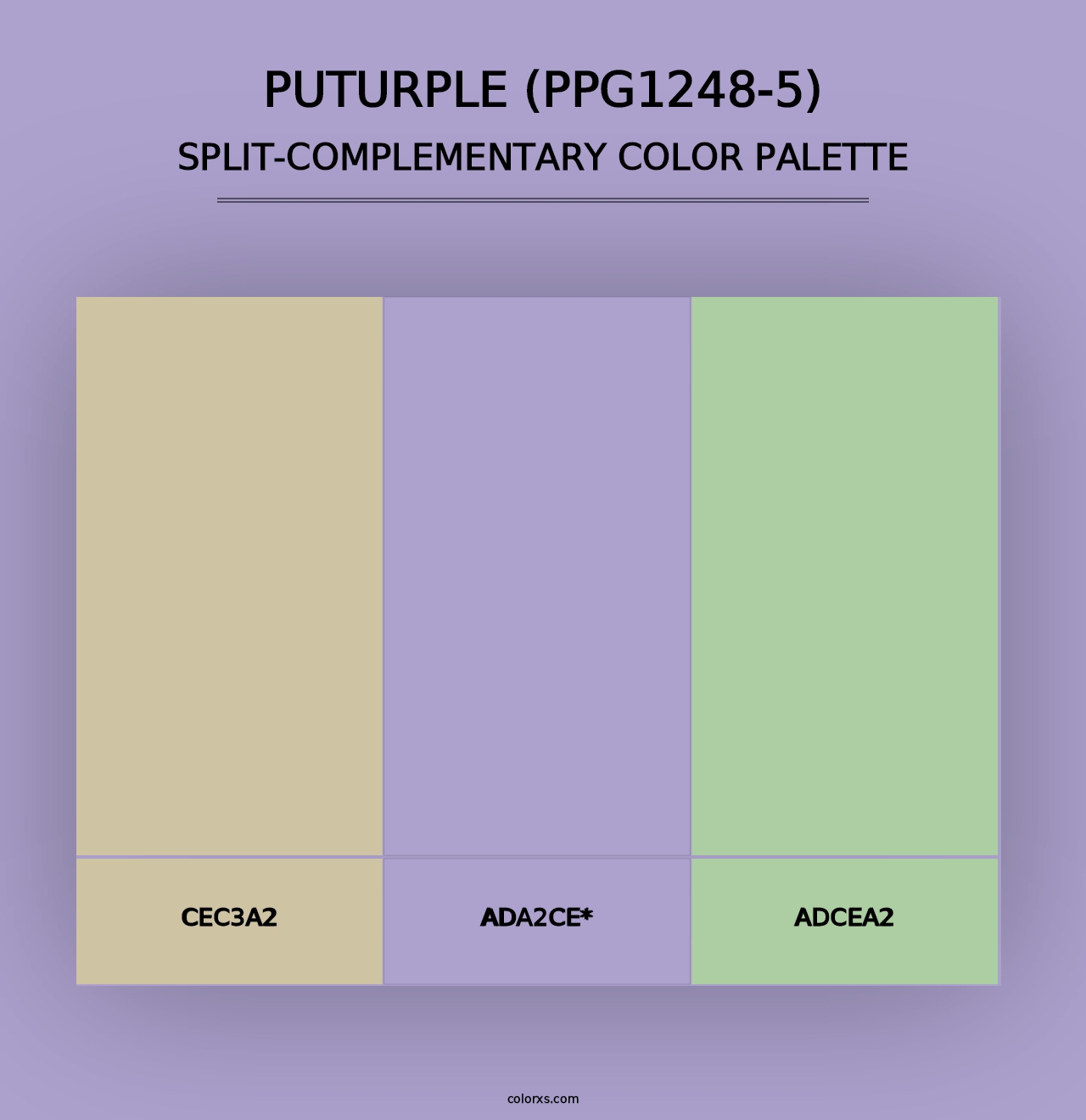 Puturple (PPG1248-5) - Split-Complementary Color Palette