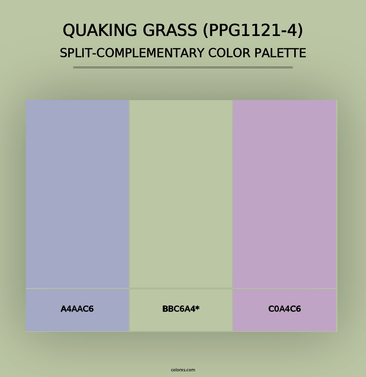 Quaking Grass (PPG1121-4) - Split-Complementary Color Palette