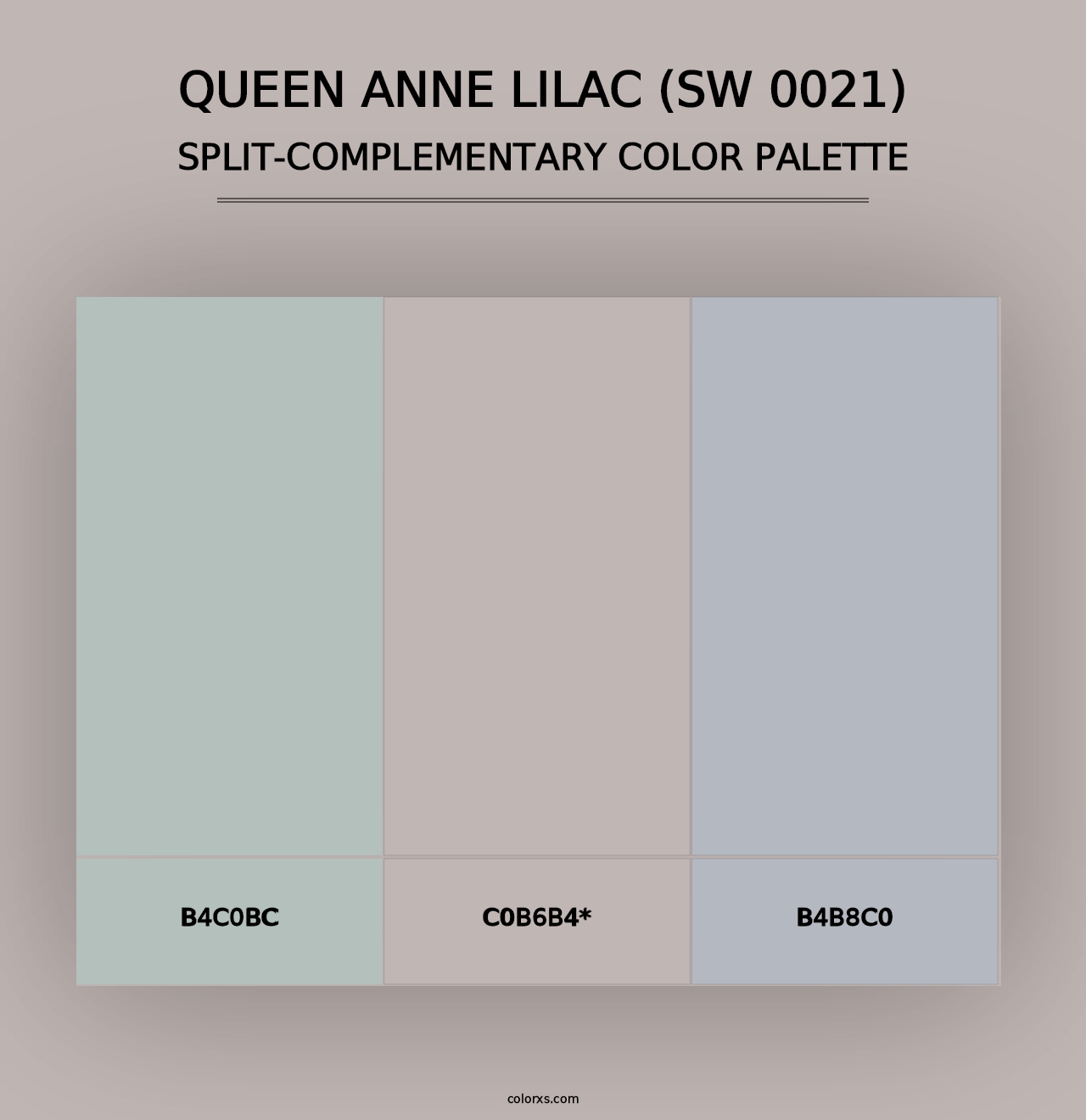 Queen Anne Lilac (SW 0021) - Split-Complementary Color Palette