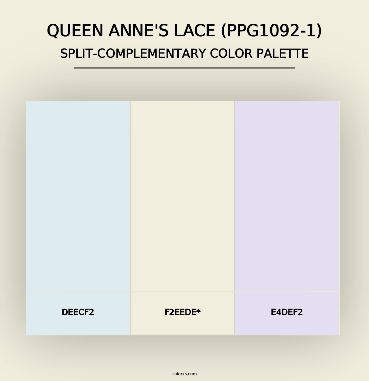 Queen Anne's Lace (PPG1092-1) - Split-Complementary Color Palette