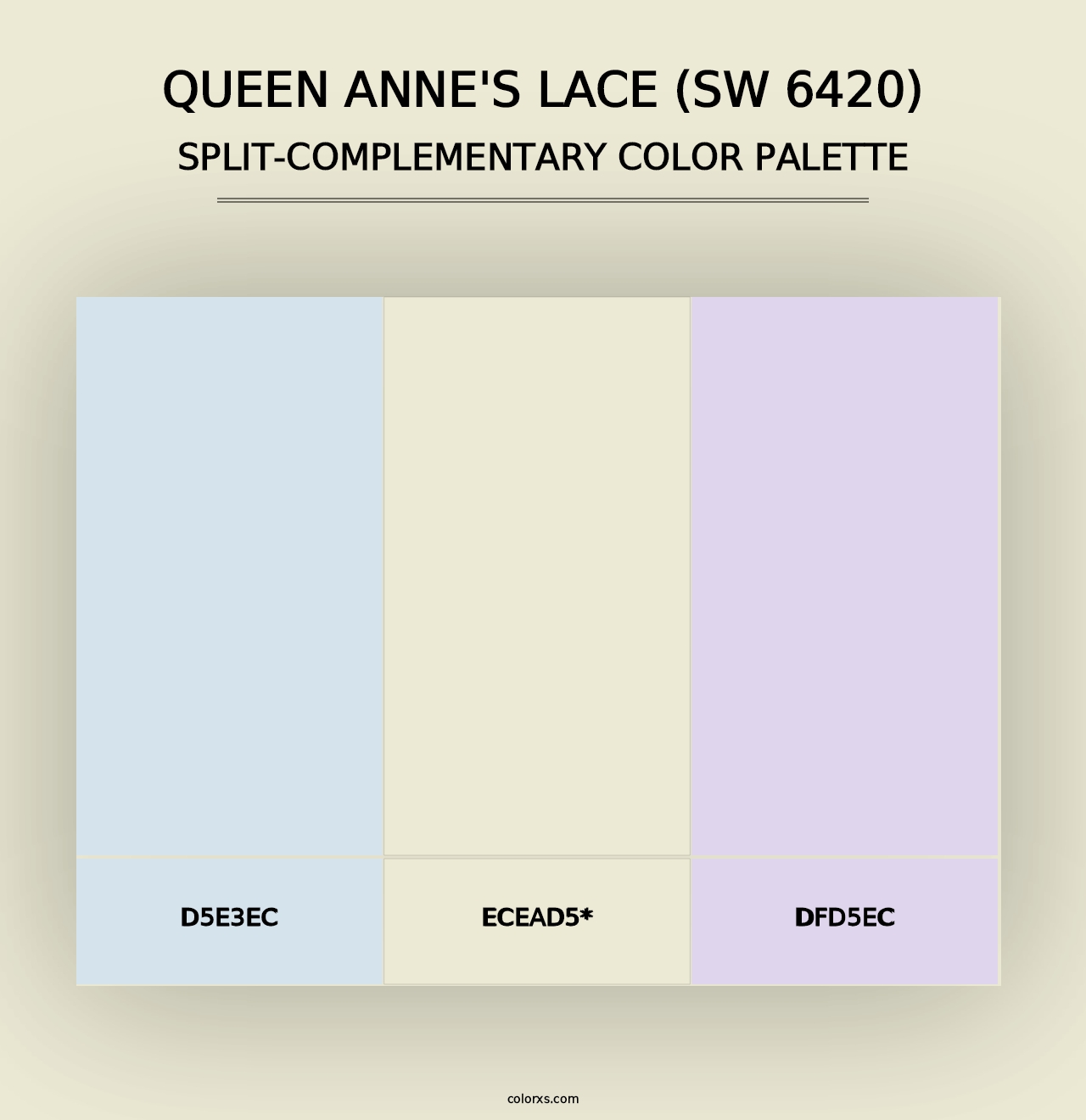 Queen Anne's Lace (SW 6420) - Split-Complementary Color Palette