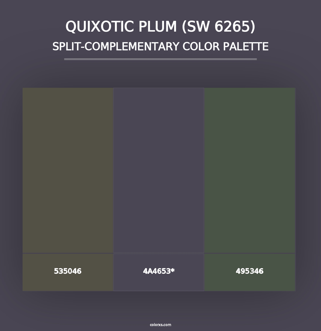 Quixotic Plum (SW 6265) - Split-Complementary Color Palette