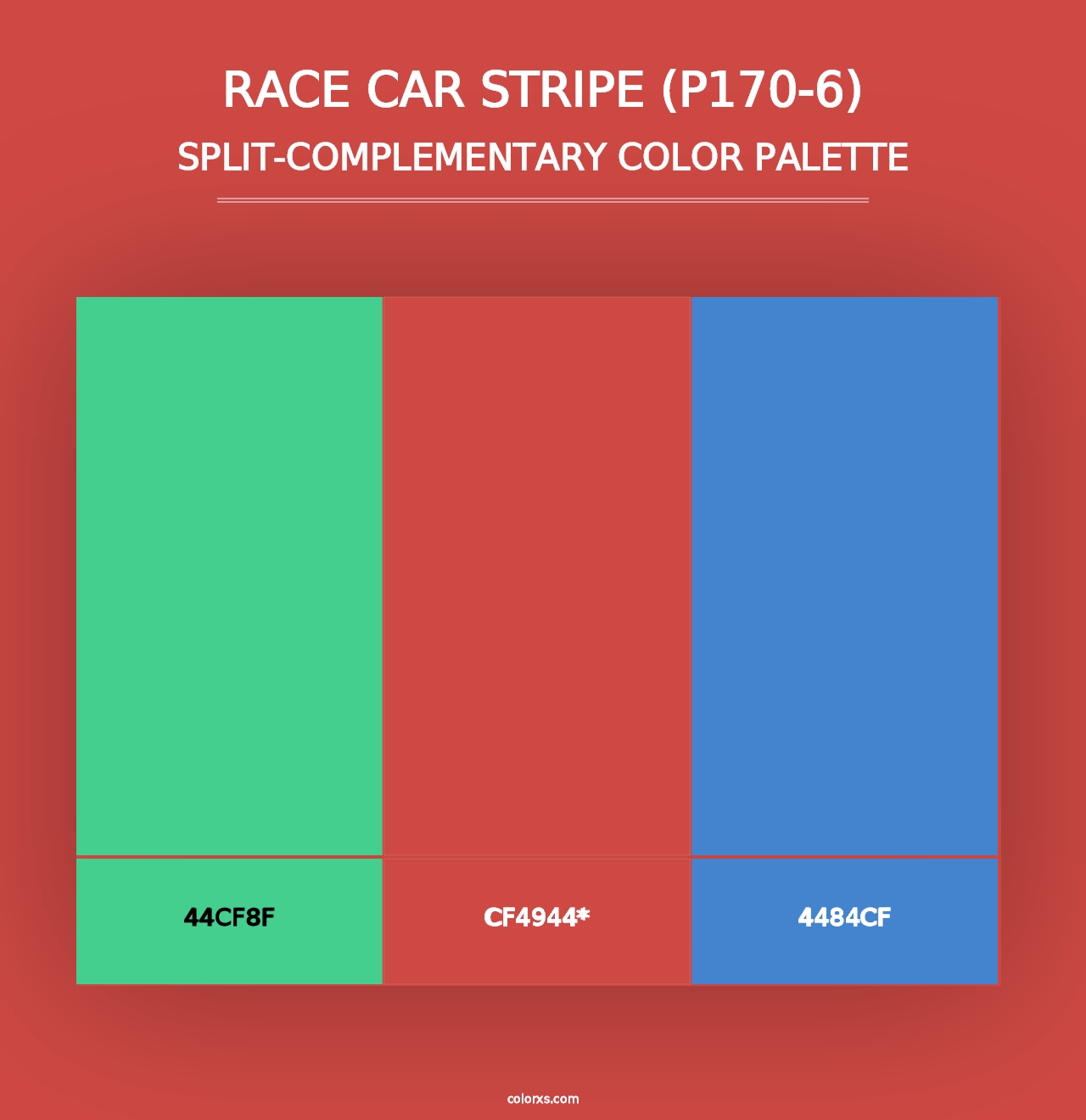 Race Car Stripe (P170-6) - Split-Complementary Color Palette