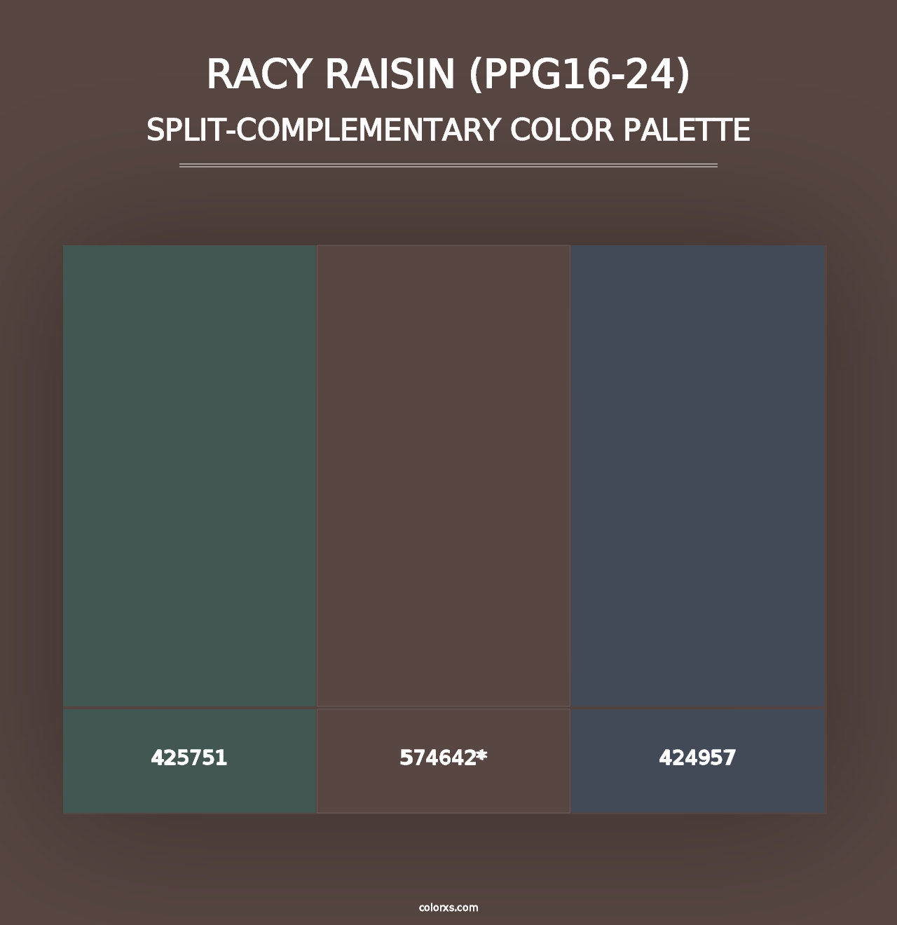 Racy Raisin (PPG16-24) - Split-Complementary Color Palette