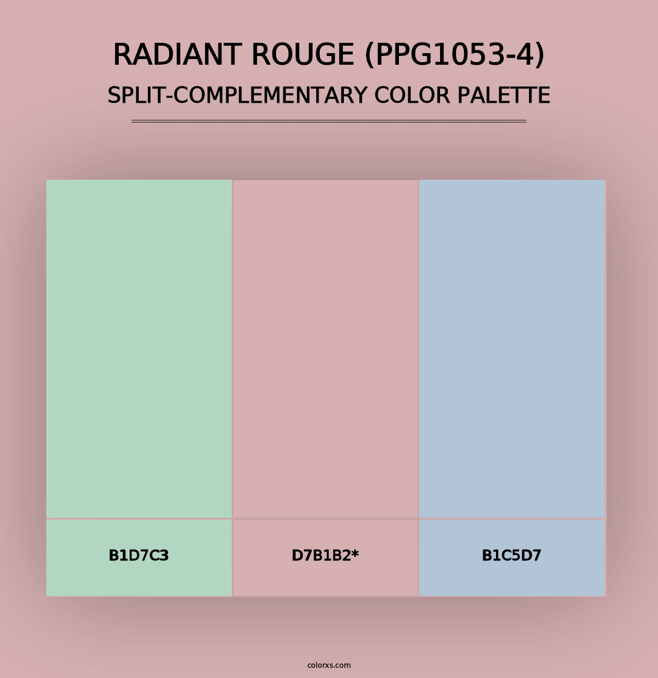 Radiant Rouge (PPG1053-4) - Split-Complementary Color Palette