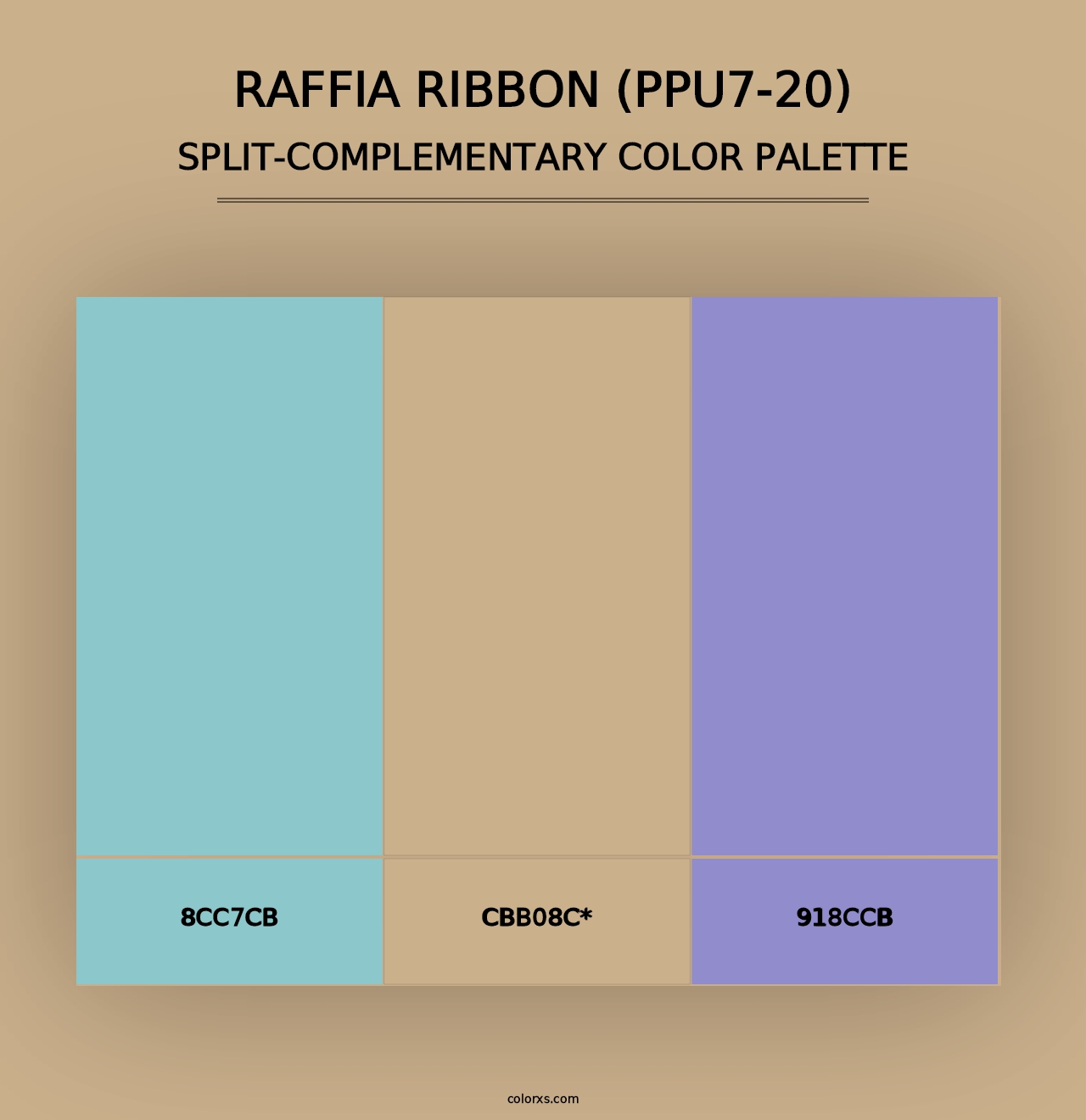 Raffia Ribbon (PPU7-20) - Split-Complementary Color Palette