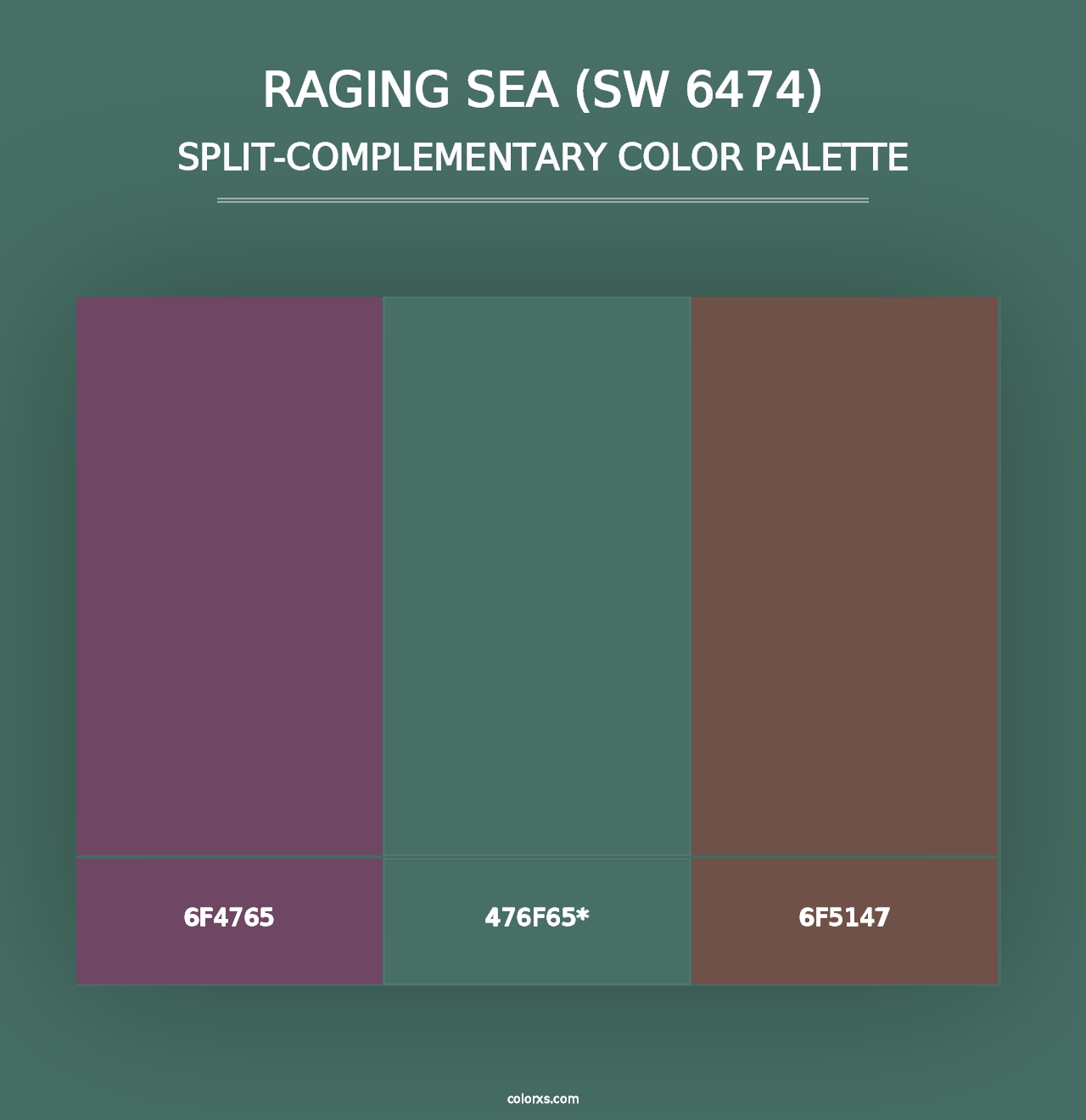 Raging Sea (SW 6474) - Split-Complementary Color Palette