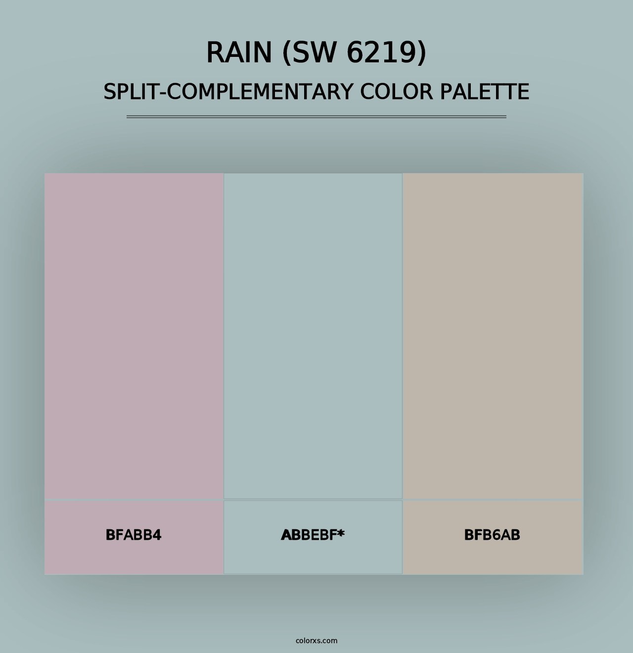 Rain (SW 6219) - Split-Complementary Color Palette