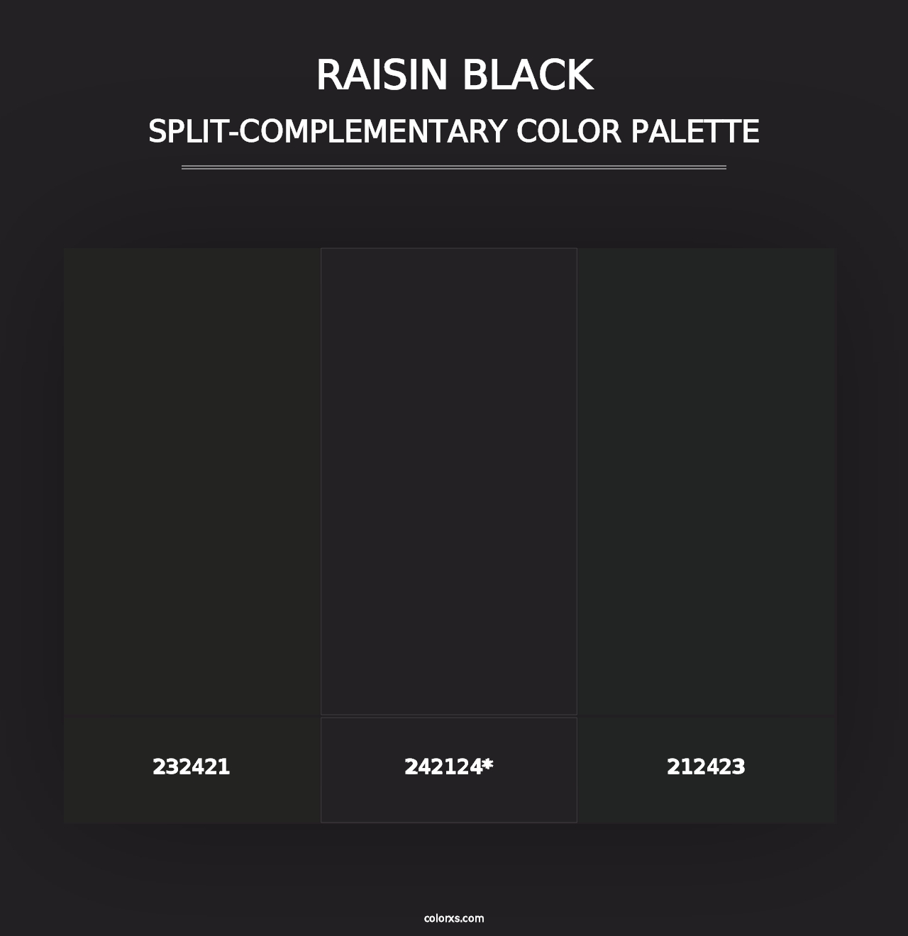 Raisin Black - Split-Complementary Color Palette