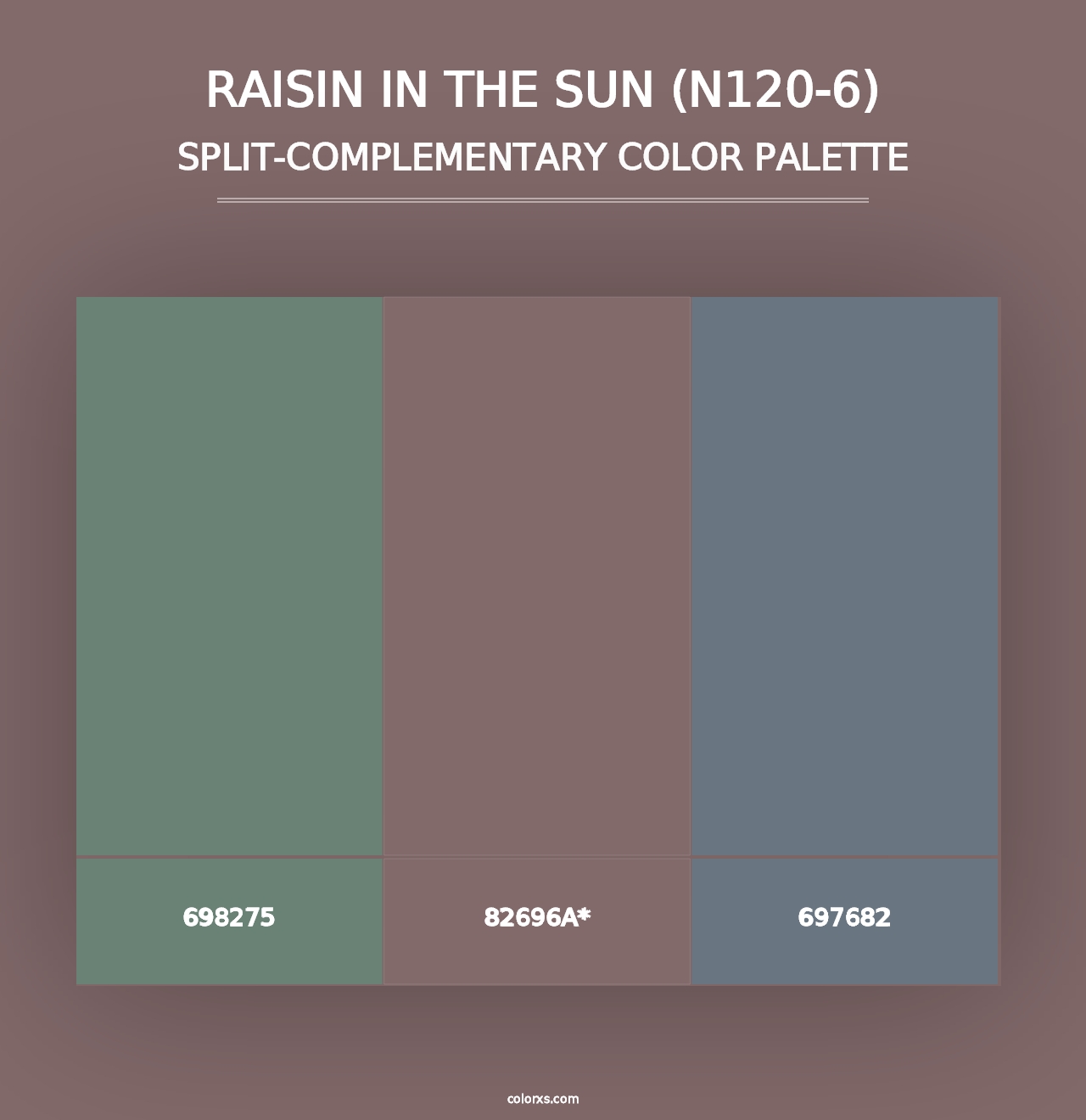 Raisin In The Sun (N120-6) - Split-Complementary Color Palette