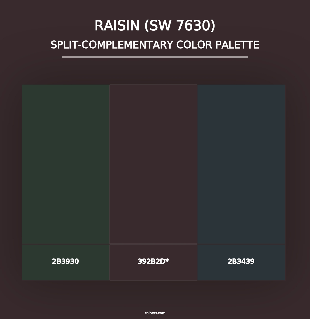 Raisin (SW 7630) - Split-Complementary Color Palette