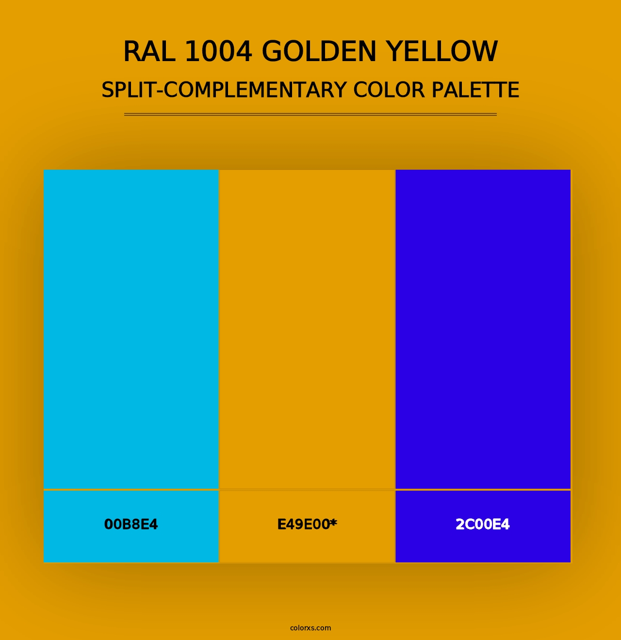 RAL 1004 Golden Yellow - Split-Complementary Color Palette