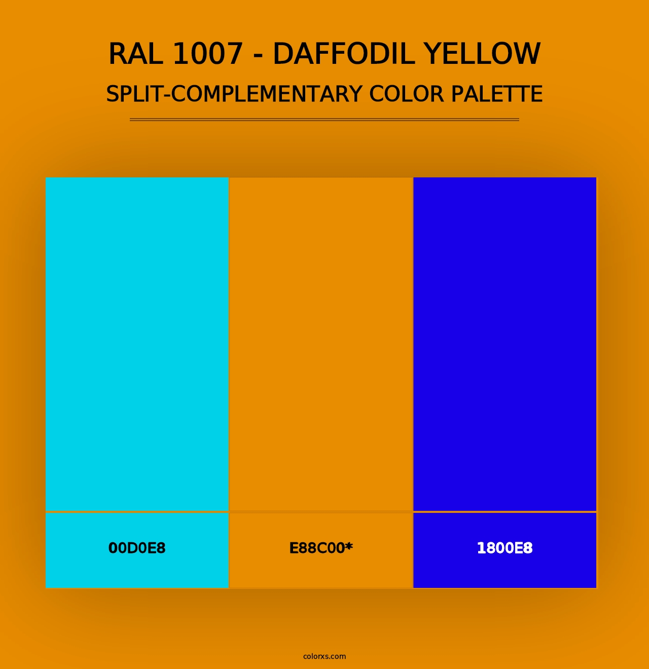 RAL 1007 - Daffodil Yellow - Split-Complementary Color Palette