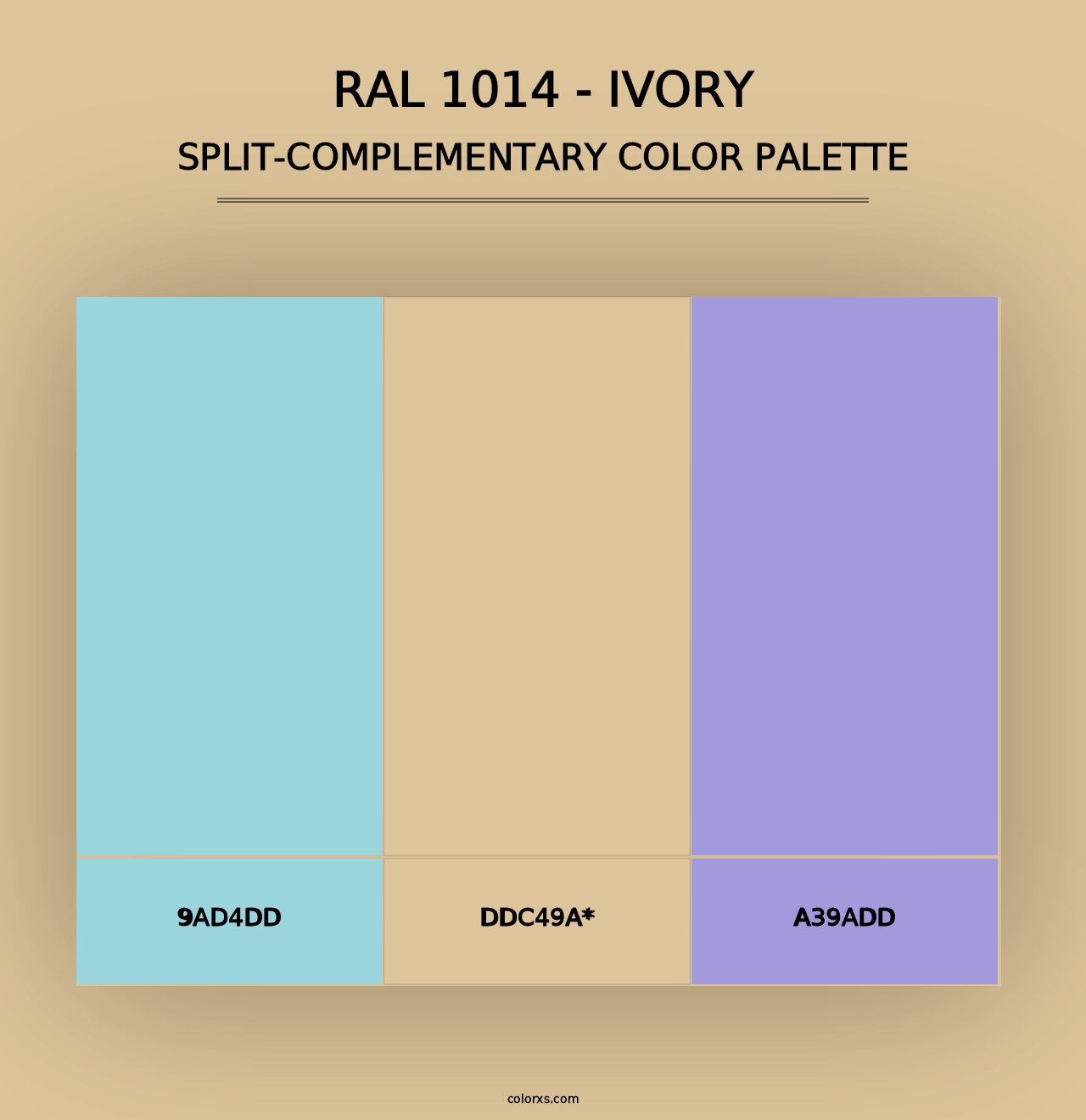 RAL 1014 - Ivory - Split-Complementary Color Palette