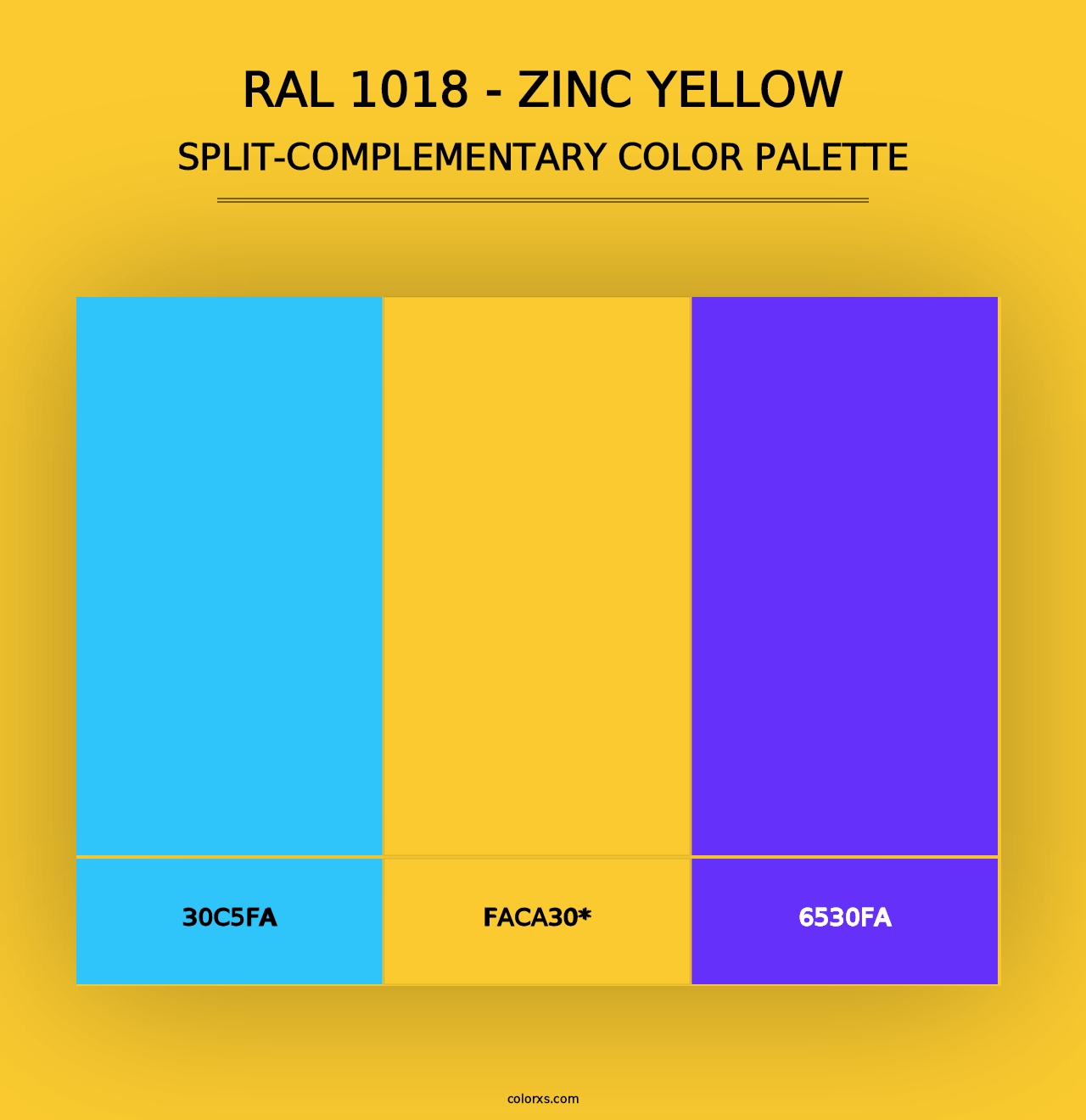 RAL 1018 - Zinc Yellow - Split-Complementary Color Palette