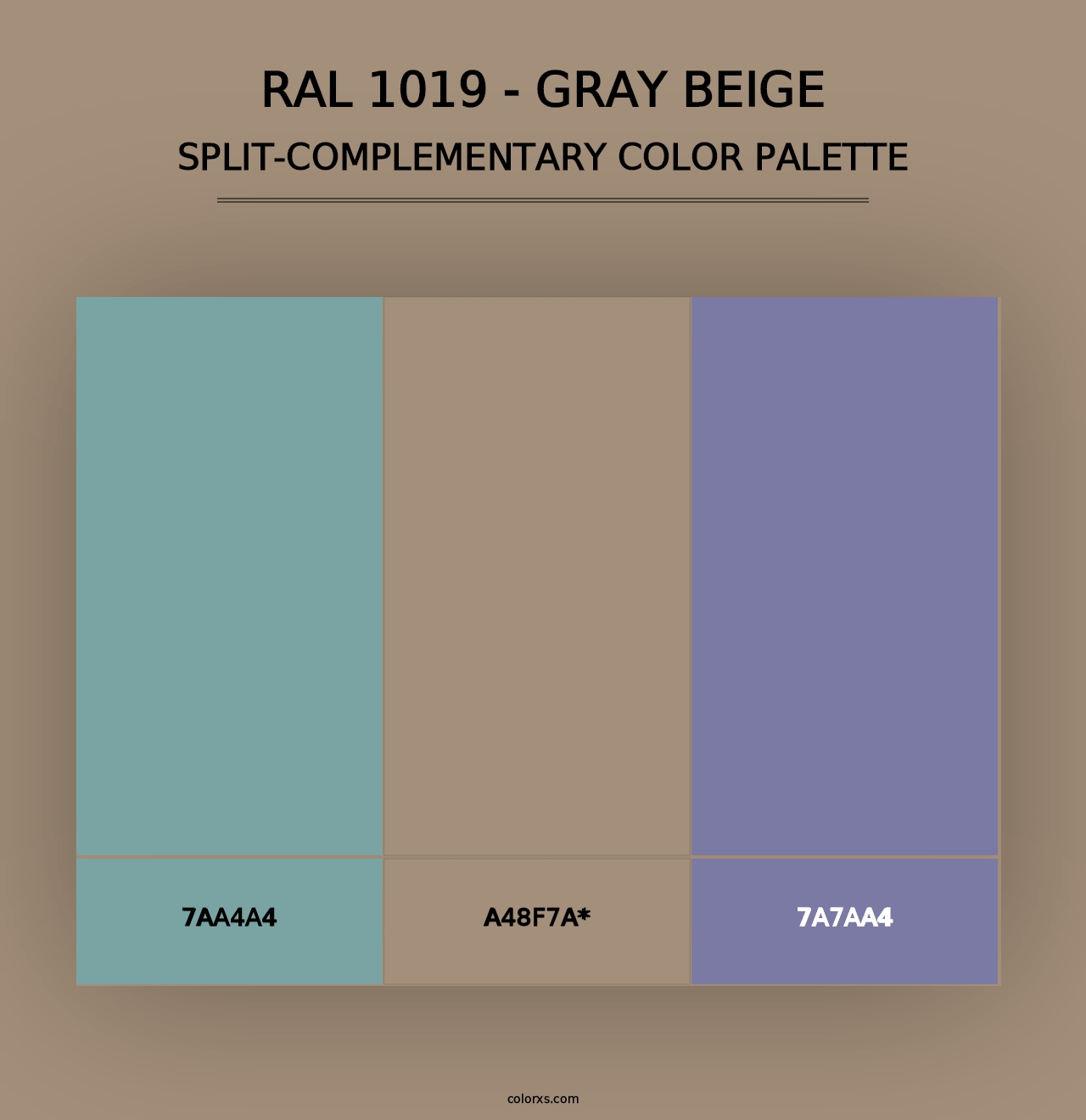 RAL 1019 - Gray Beige - Split-Complementary Color Palette