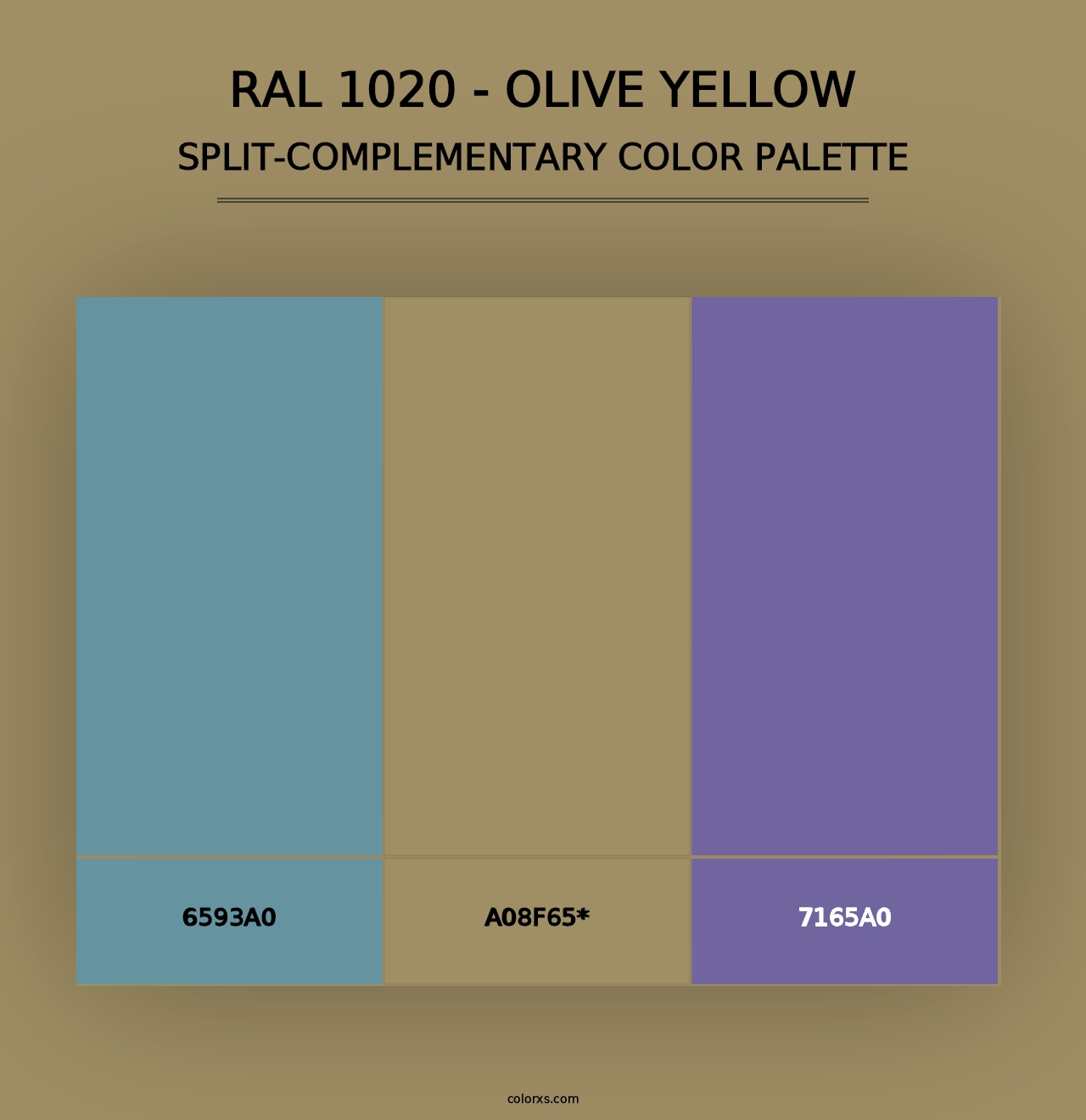 RAL 1020 - Olive Yellow - Split-Complementary Color Palette