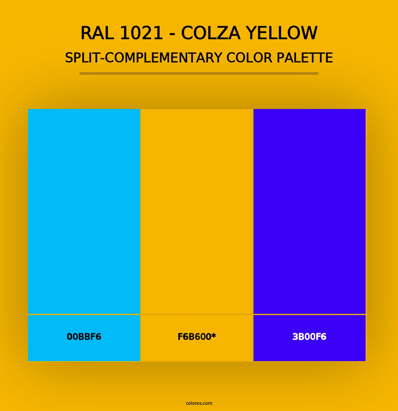 RAL 1021 - Colza Yellow - Split-Complementary Color Palette