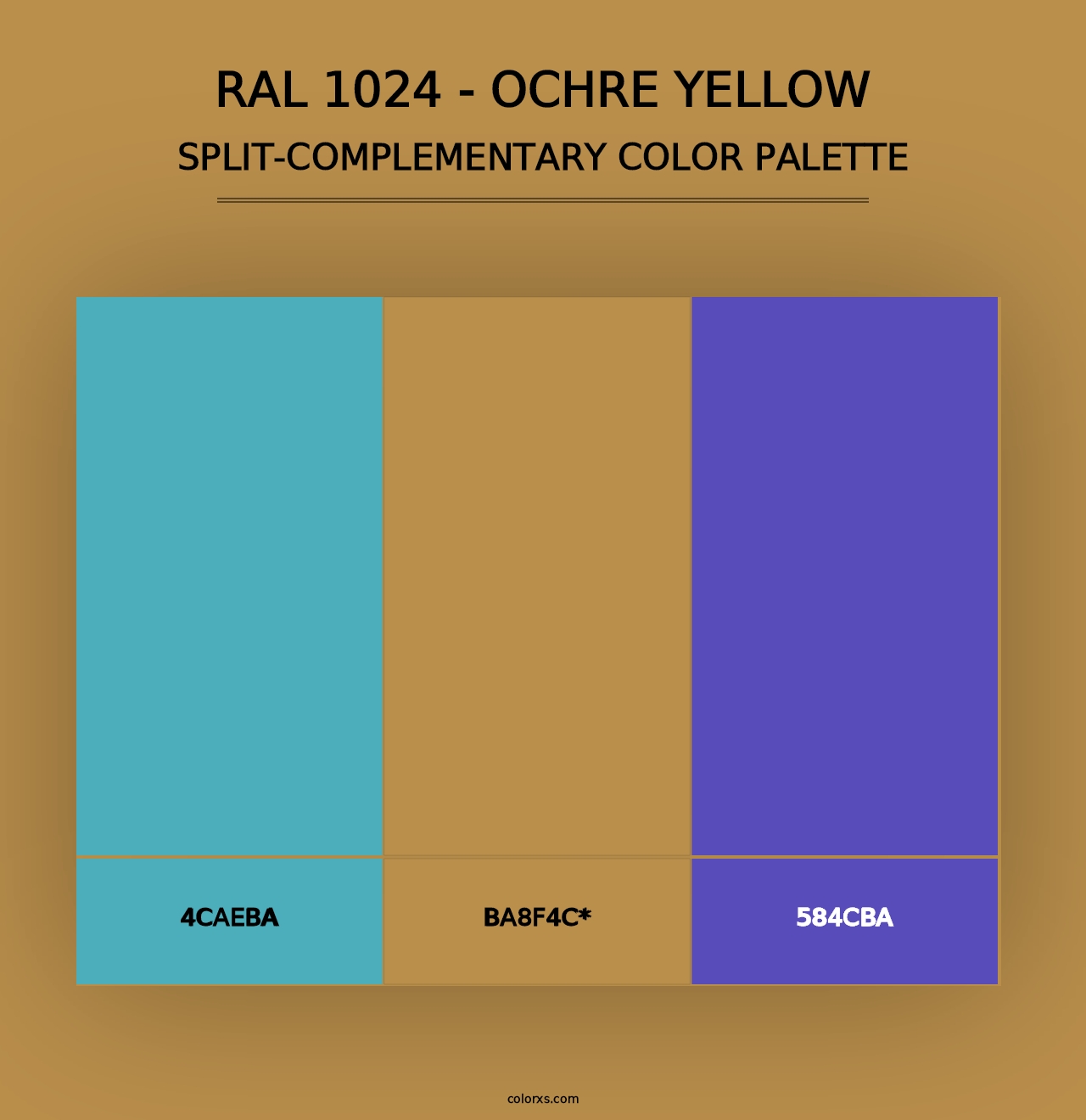 RAL 1024 - Ochre Yellow - Split-Complementary Color Palette