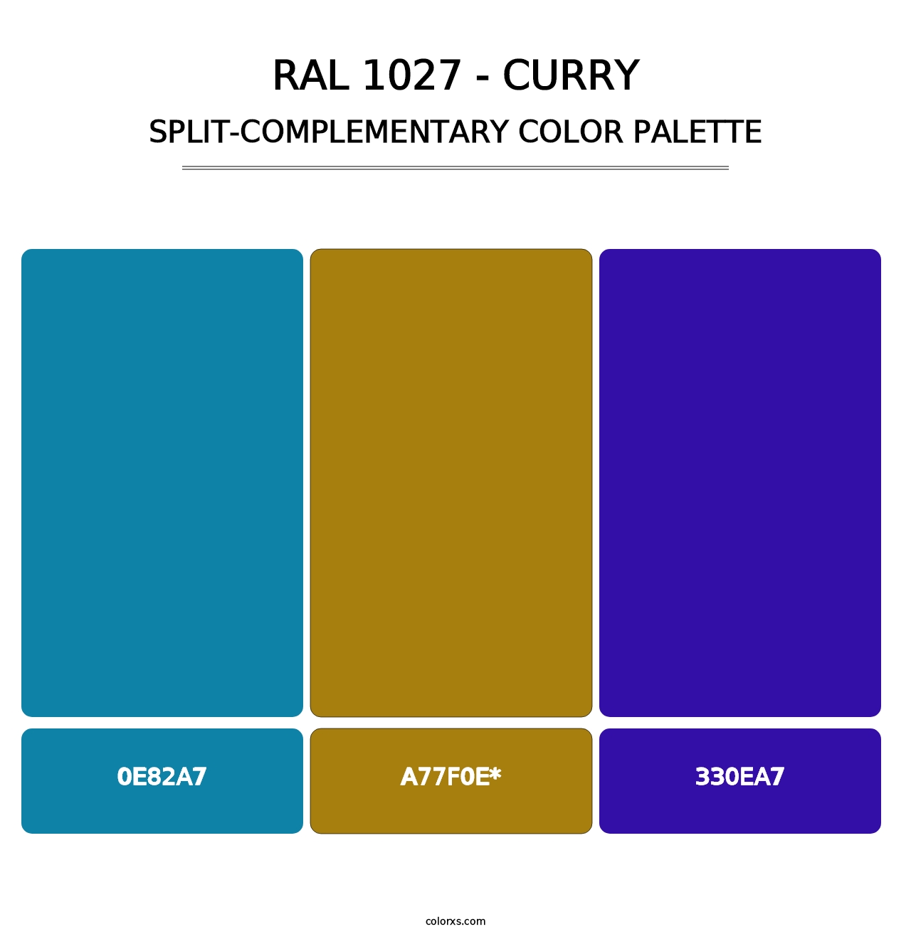 RAL 1027 - Curry - Split-Complementary Color Palette