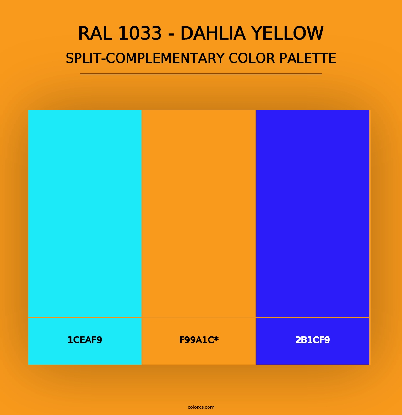 RAL 1033 - Dahlia Yellow - Split-Complementary Color Palette