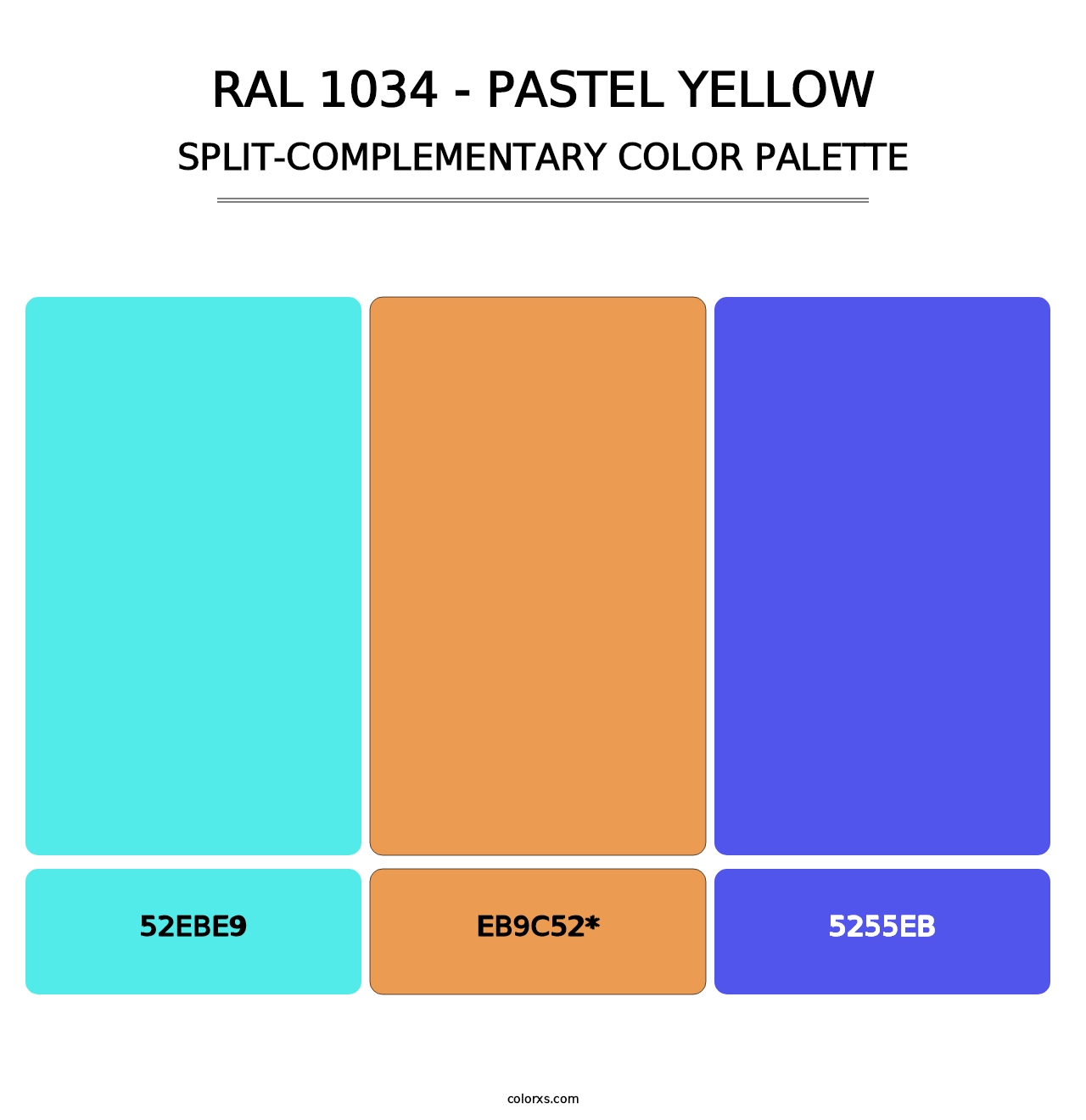 RAL 1034 - Pastel Yellow - Split-Complementary Color Palette