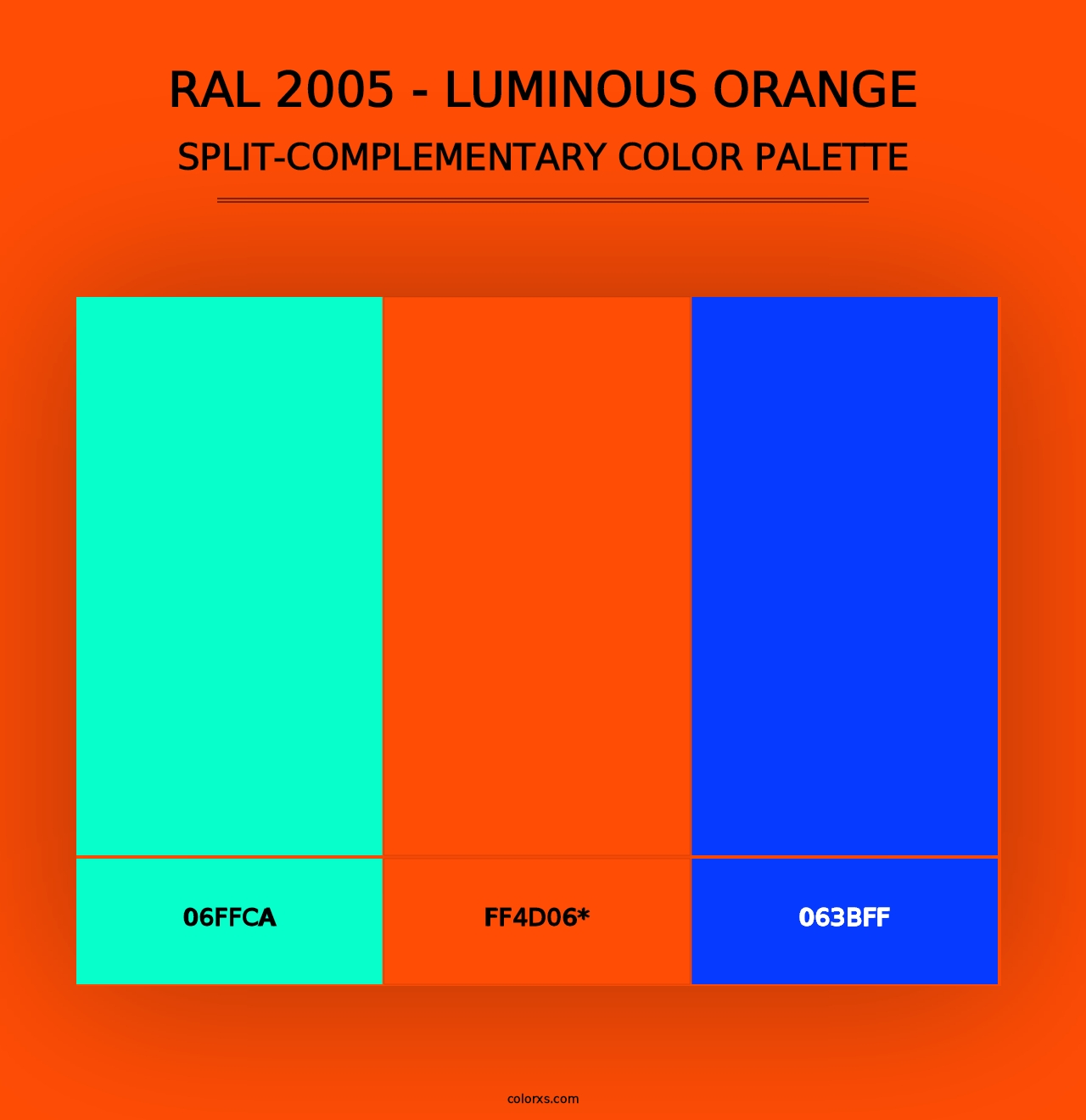 RAL 2005 - Luminous Orange - Split-Complementary Color Palette