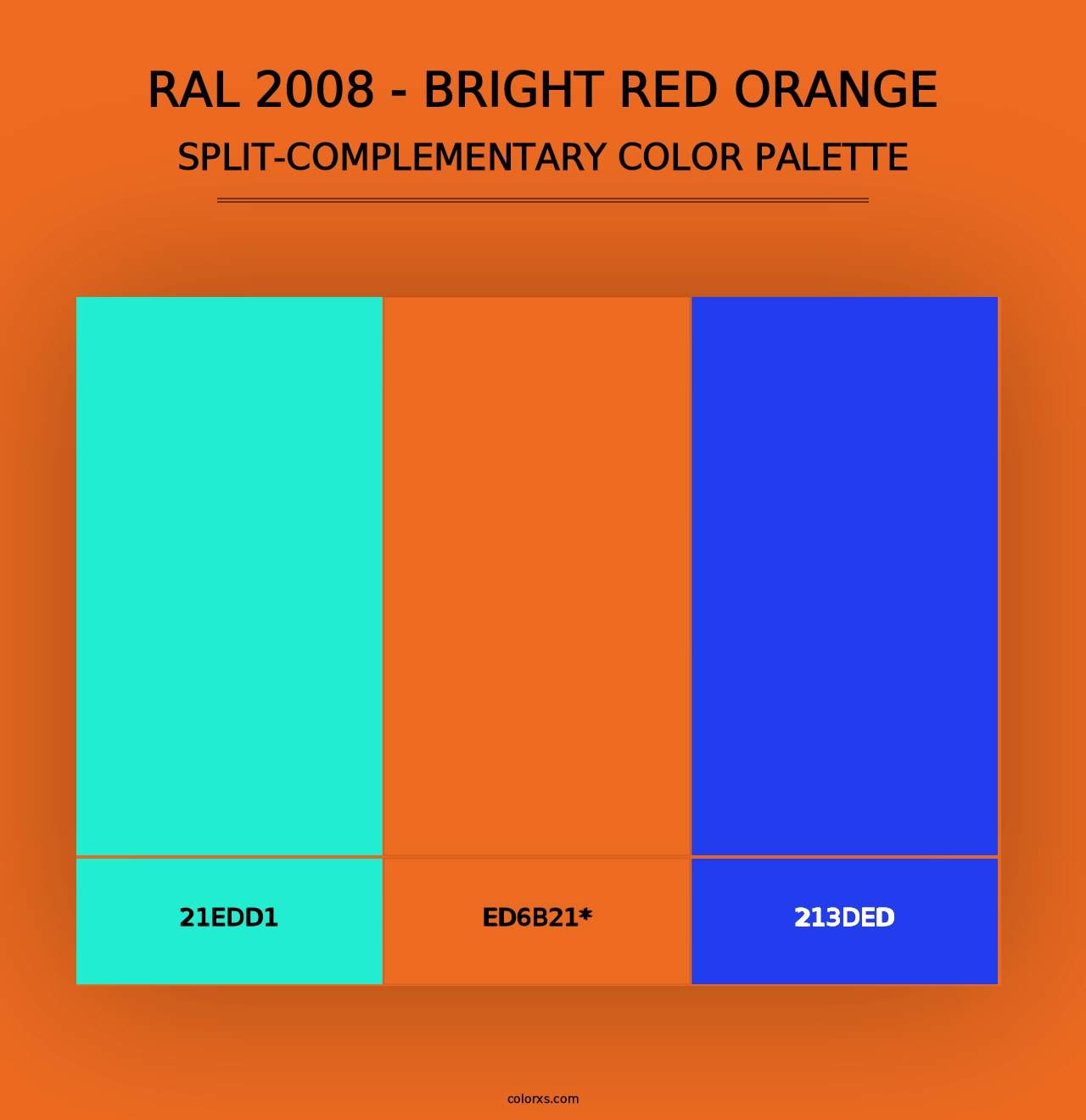 RAL 2008 - Bright Red Orange - Split-Complementary Color Palette