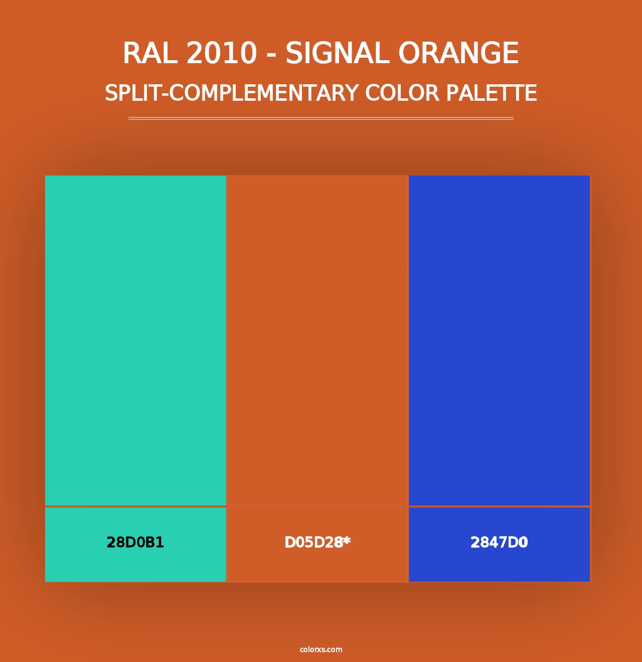 RAL 2010 - Signal Orange - Split-Complementary Color Palette