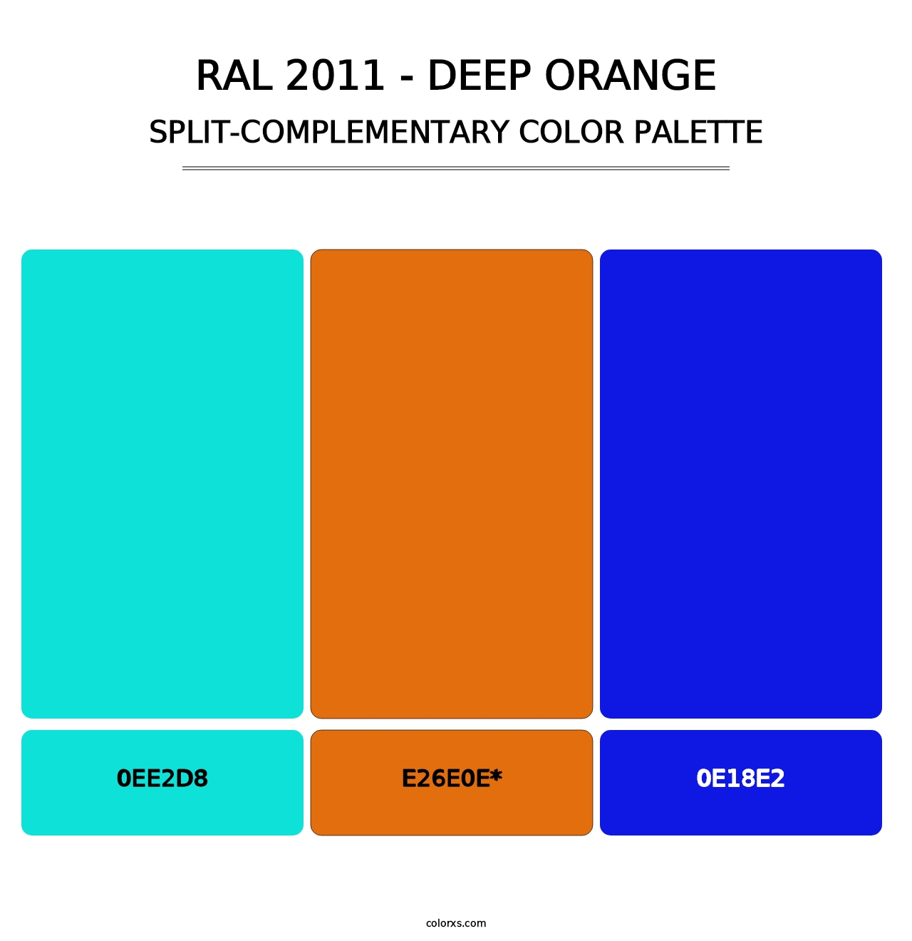 RAL 2011 - Deep Orange - Split-Complementary Color Palette