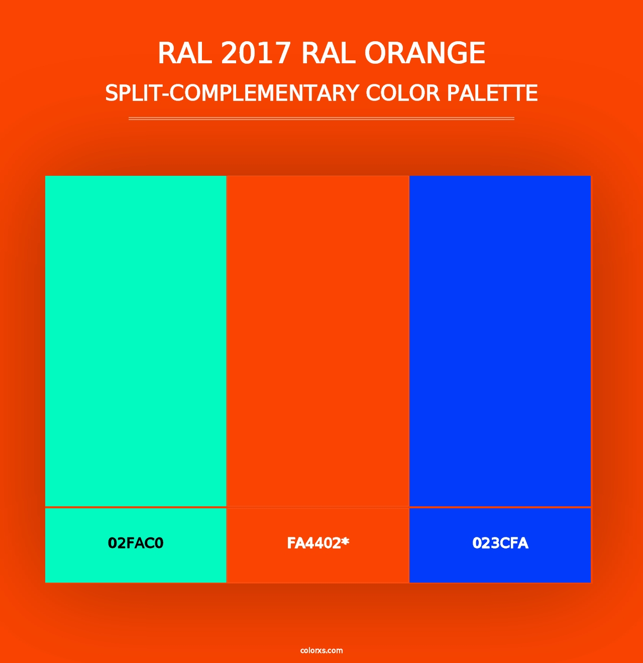 RAL 2017 RAL Orange - Split-Complementary Color Palette