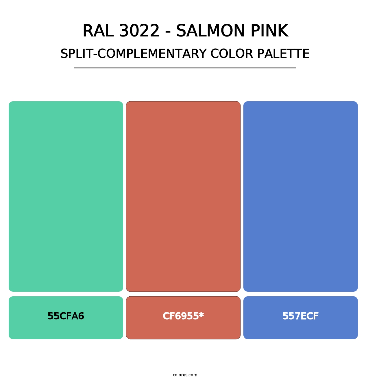 RAL 3022 - Salmon Pink - Split-Complementary Color Palette