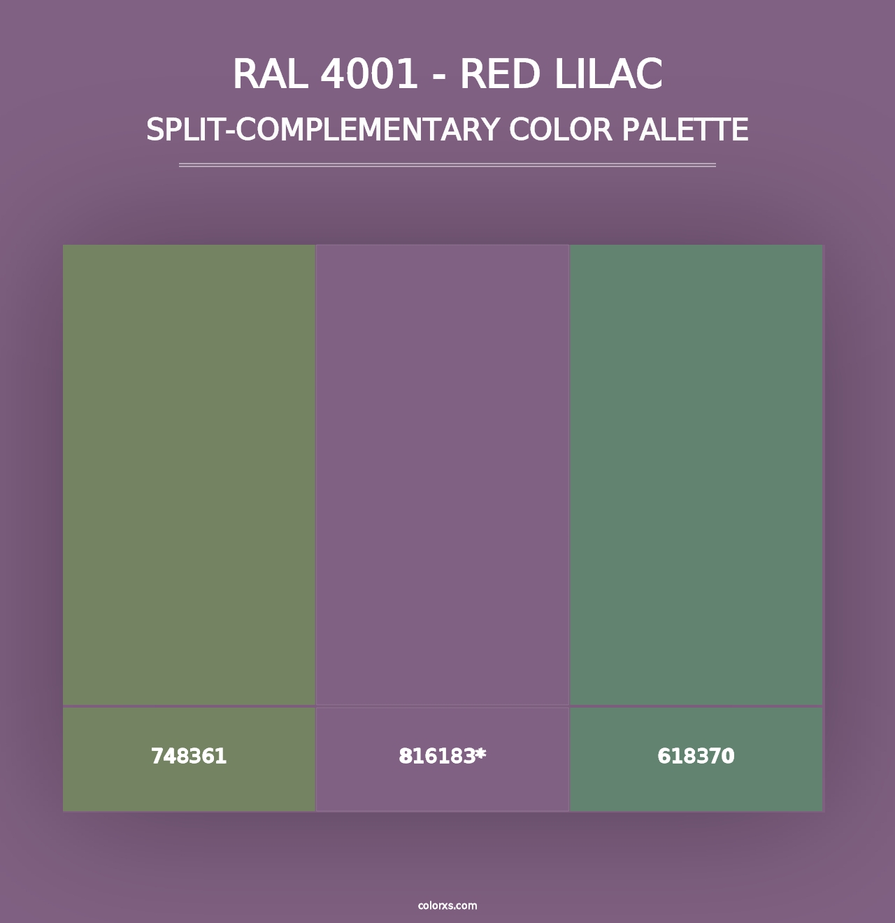 RAL 4001 - Red Lilac - Split-Complementary Color Palette