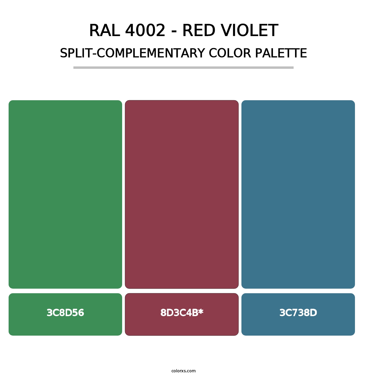 RAL 4002 - Red Violet - Split-Complementary Color Palette