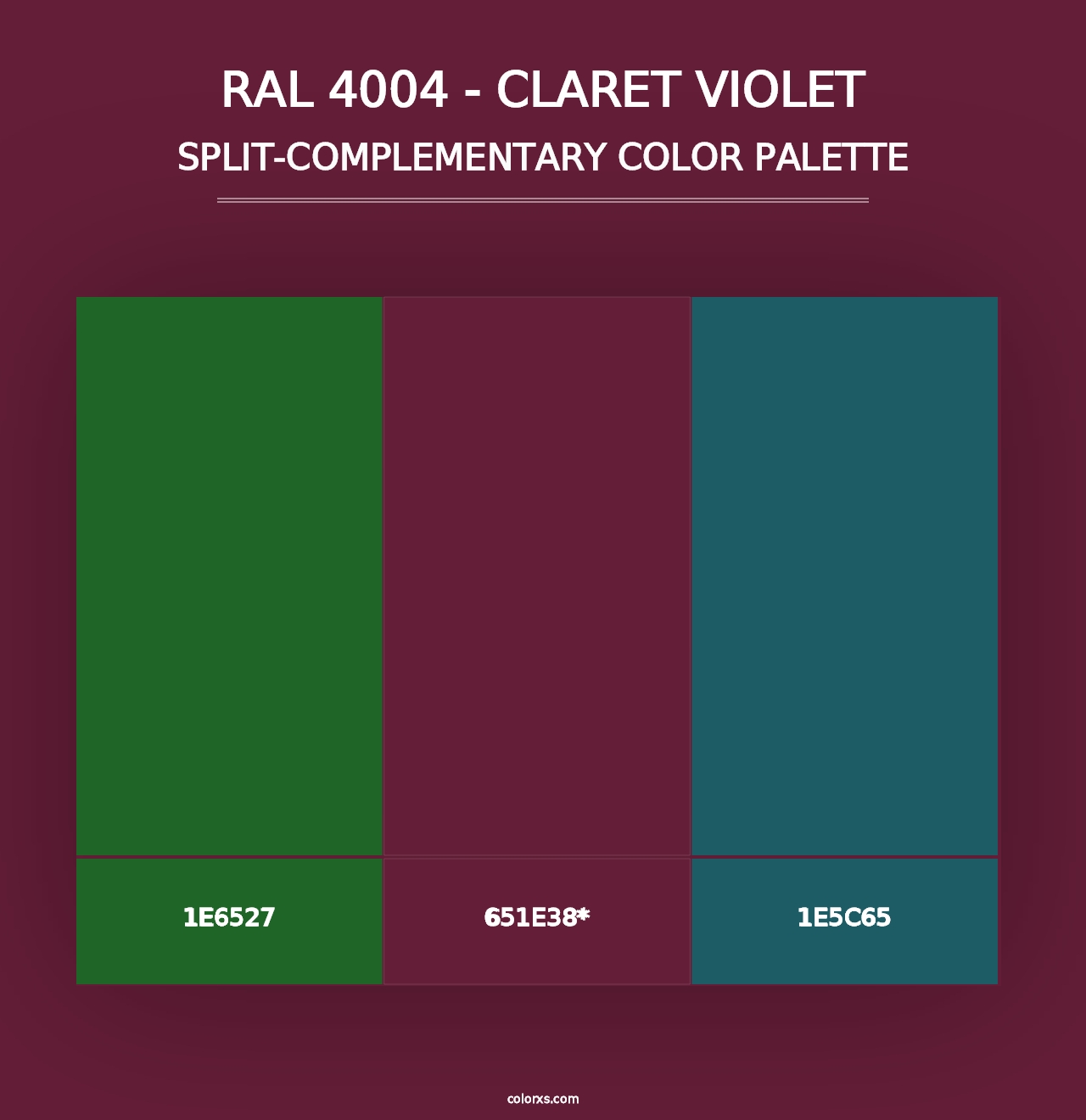 RAL 4004 - Claret Violet - Split-Complementary Color Palette