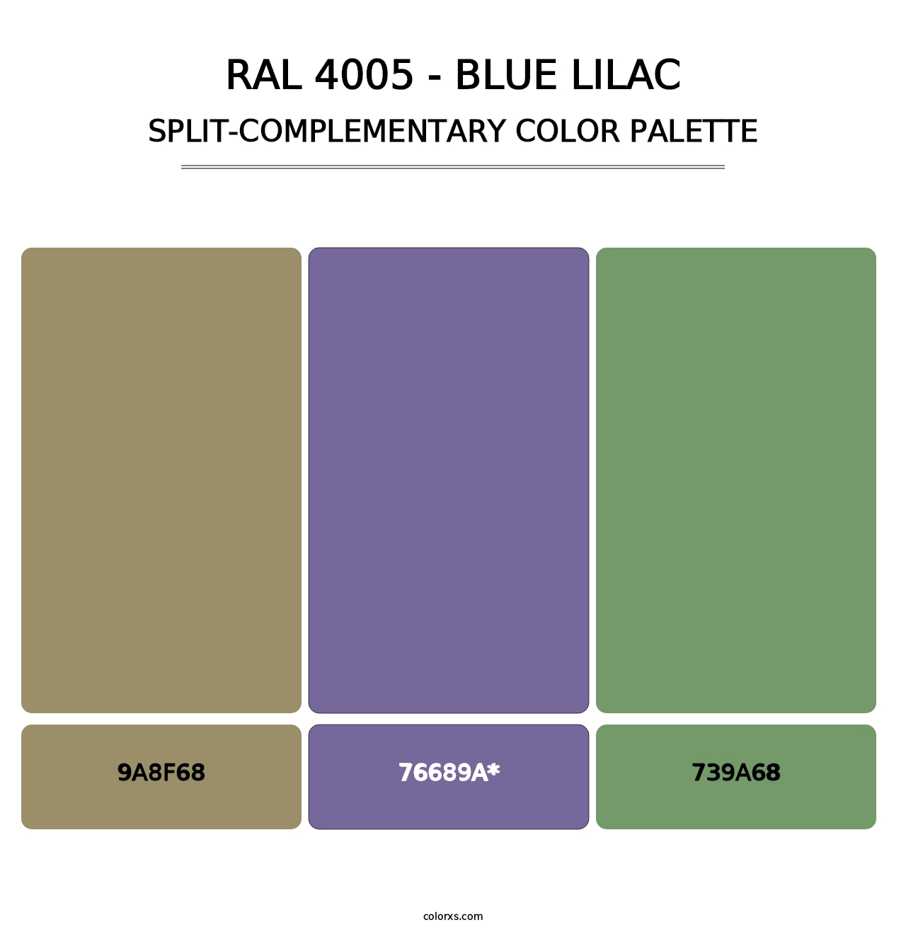 RAL 4005 - Blue Lilac - Split-Complementary Color Palette