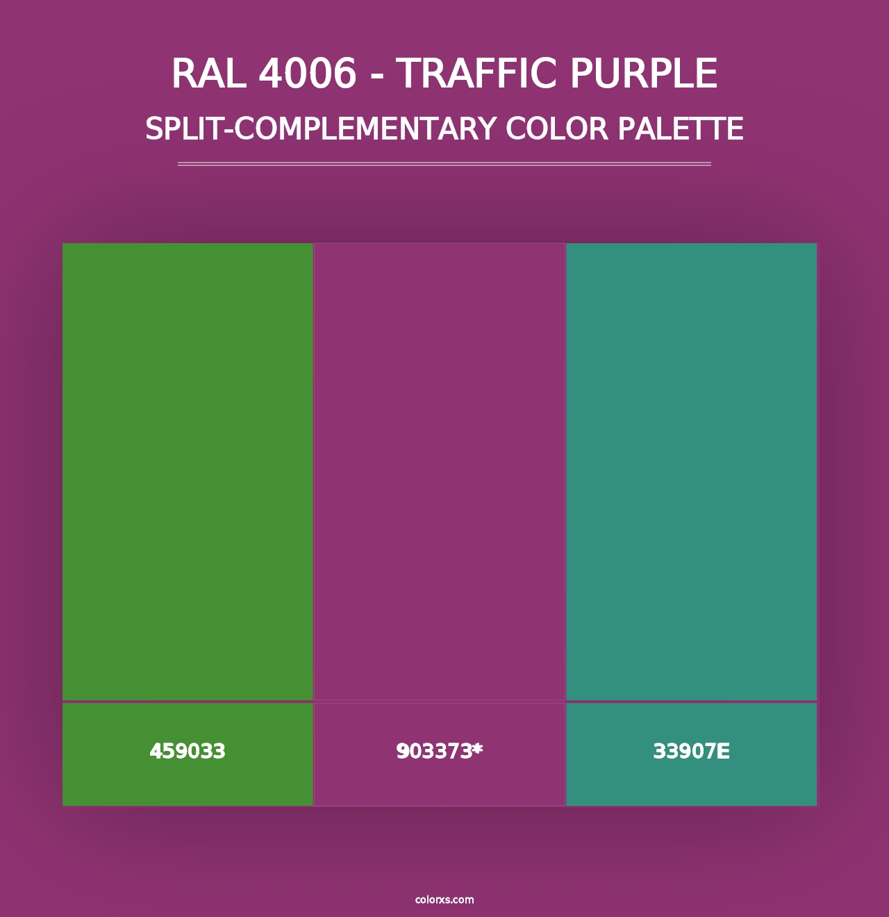 RAL 4006 - Traffic Purple - Split-Complementary Color Palette