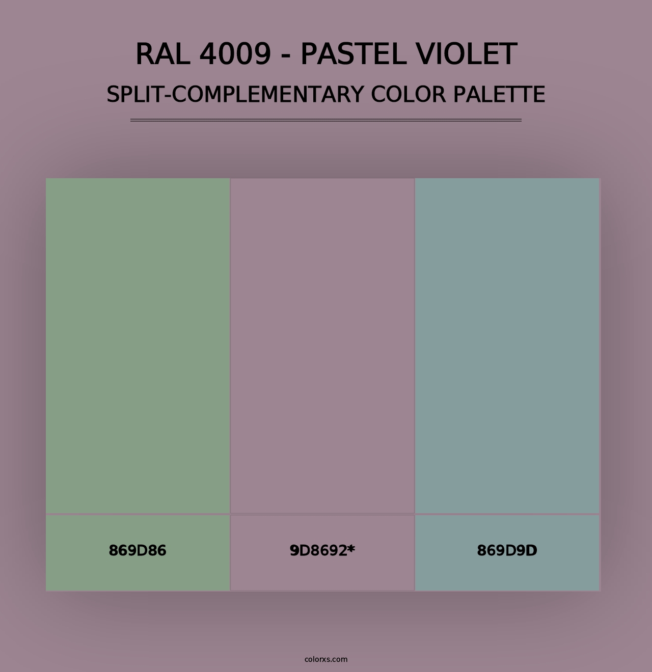 RAL 4009 - Pastel Violet - Split-Complementary Color Palette