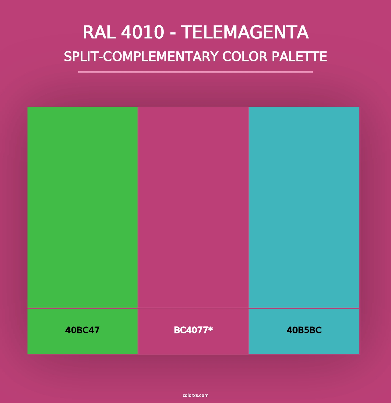 RAL 4010 - Telemagenta - Split-Complementary Color Palette