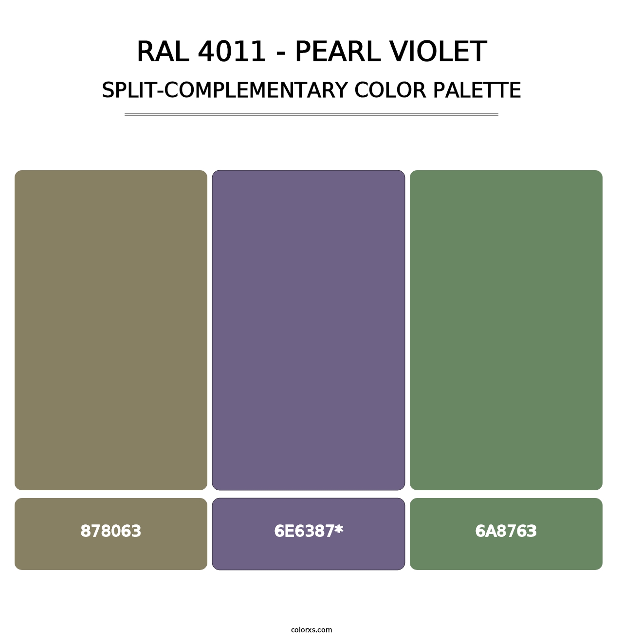 RAL 4011 - Pearl Violet - Split-Complementary Color Palette