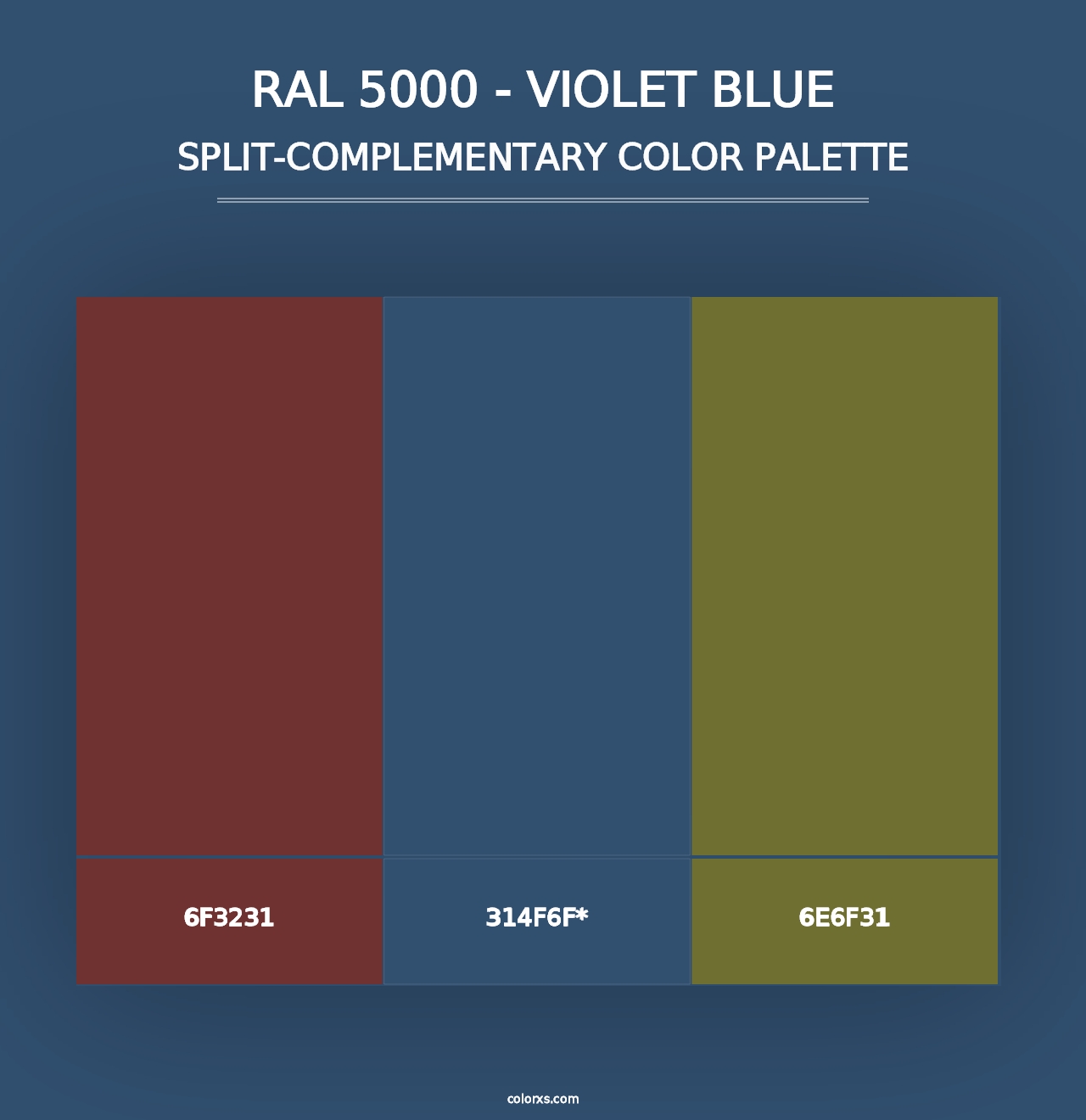 RAL 5000 - Violet Blue - Split-Complementary Color Palette