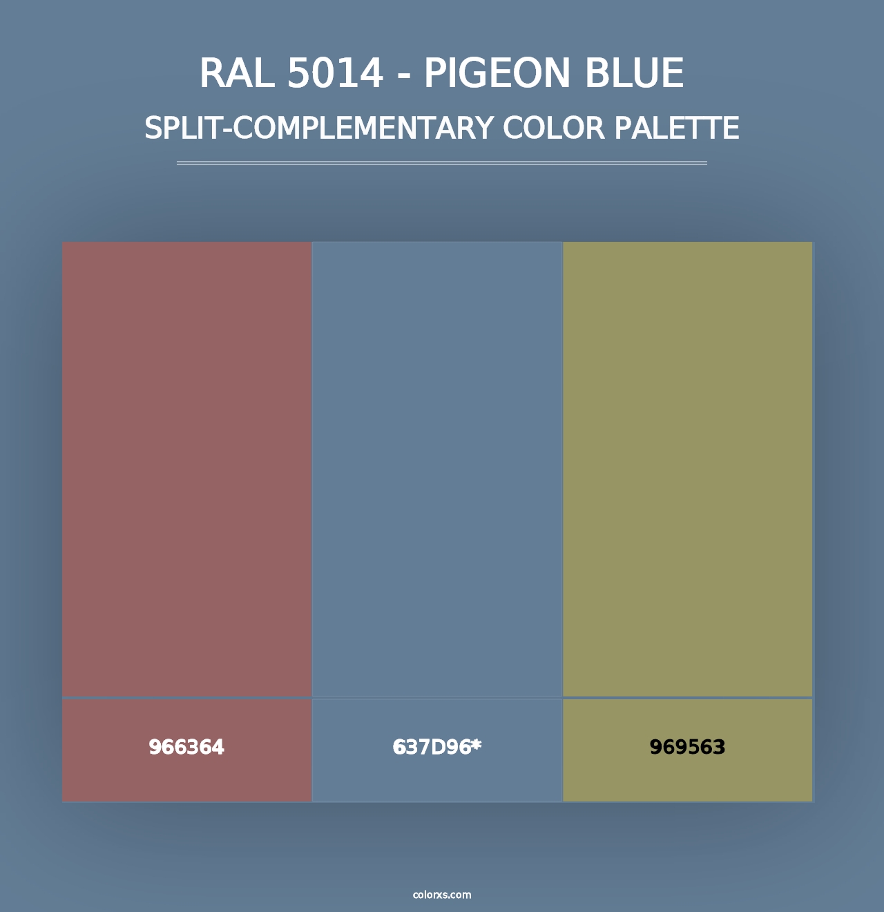 RAL 5014 - Pigeon Blue - Split-Complementary Color Palette